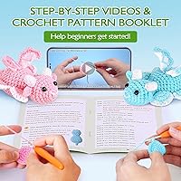 Vista 42 de Kit de ganchillo para principiantes, kit de ganchillo para principiantes para adultos con tutoriales en video paso a paso, kits de animales