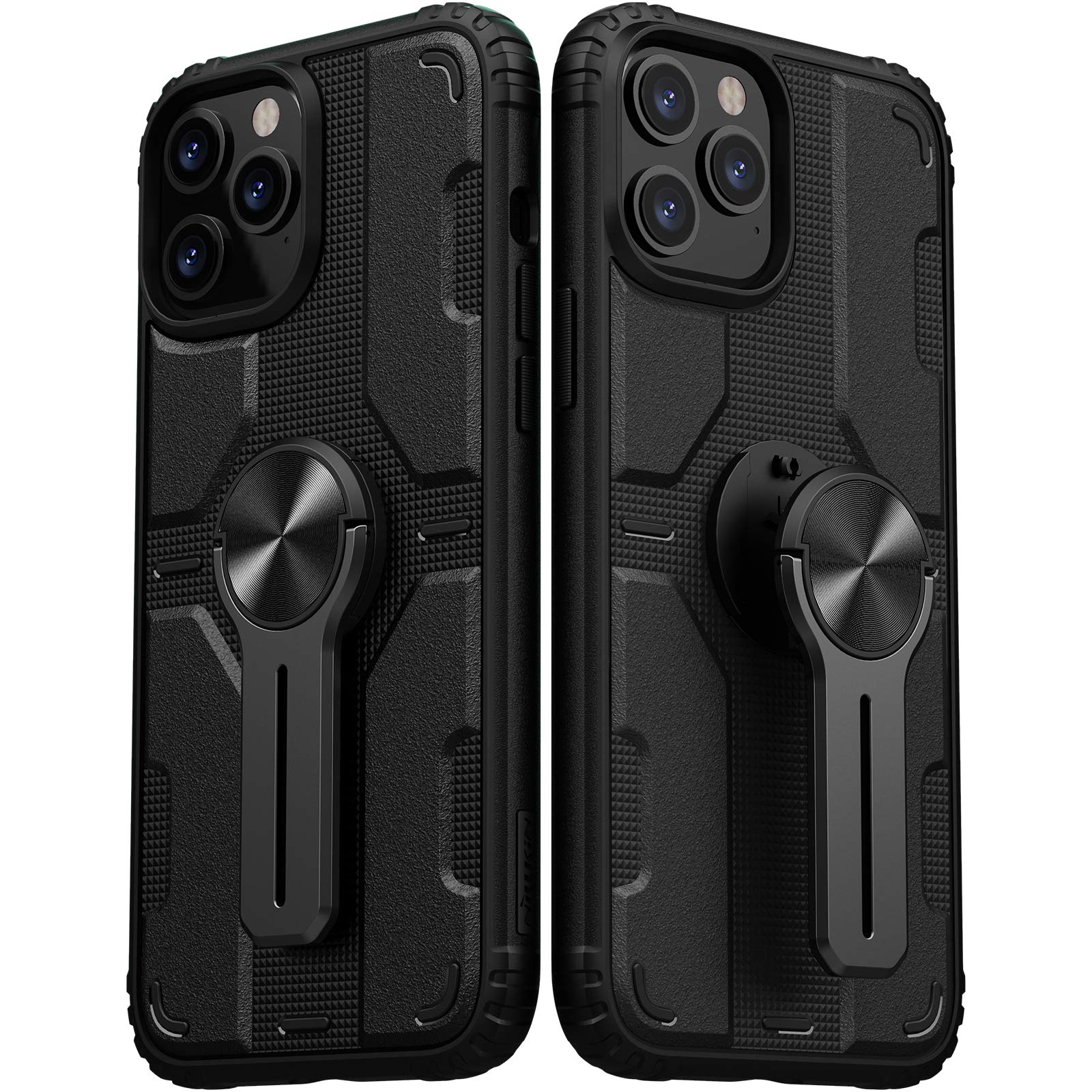 Nillkin[ Medley] Compatible with iPhone 12 Case, pro Case [Assembled Kickstand],Hard PC and TPU Protective 360° Protect Buil (6.1'' 2020) - Black