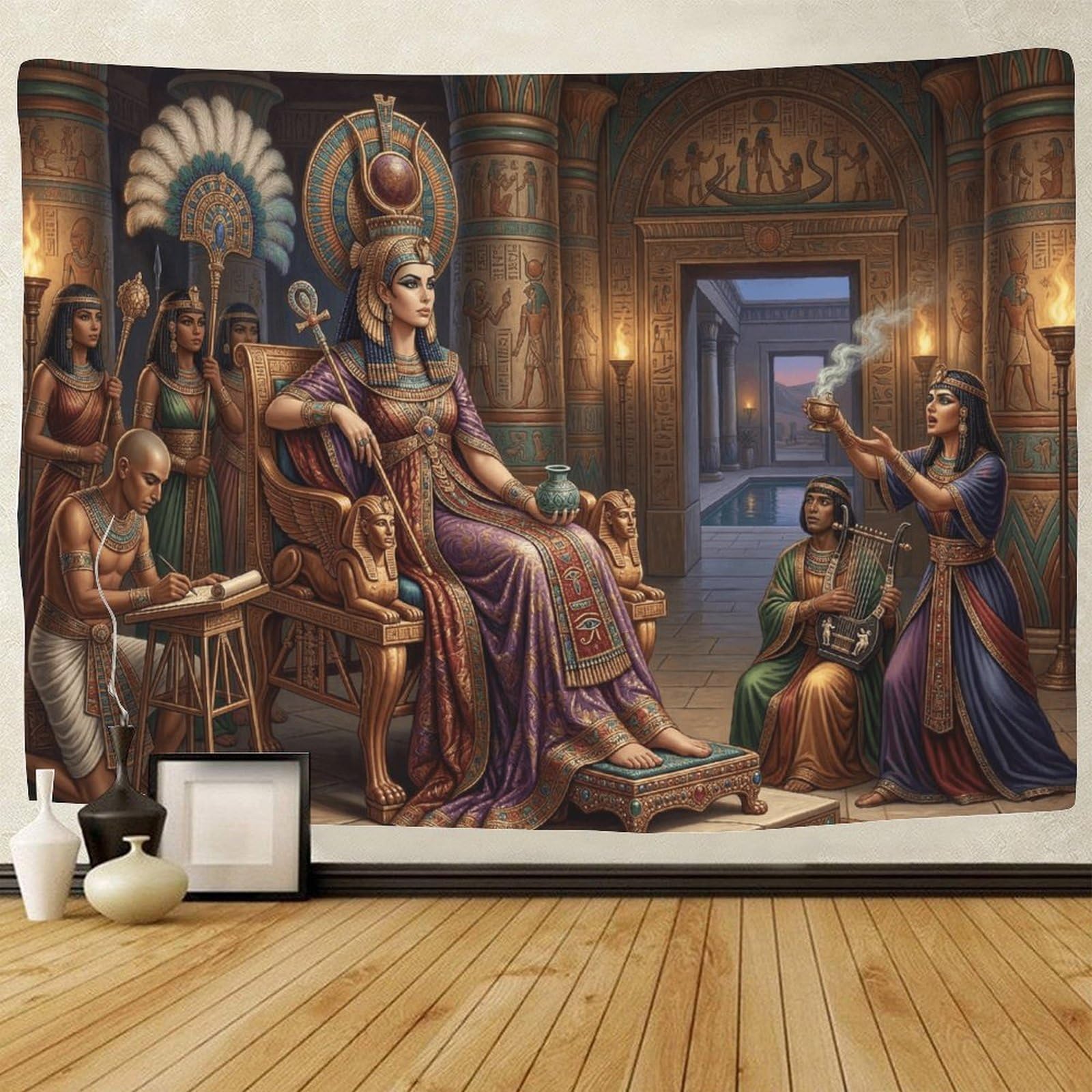 GPMNBCXZK Egyptian Isis Wall Tapestry Hanging Decor Ancient Queen 3D Printed for Bedroom 100cmx150cm