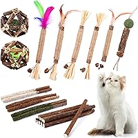 Vista 9 de Paquete de 27 juguetes masticables de hierba gatera para gatos, juguetes de cuerda de sisal de algodón, palitos de silvervine natural para gatos