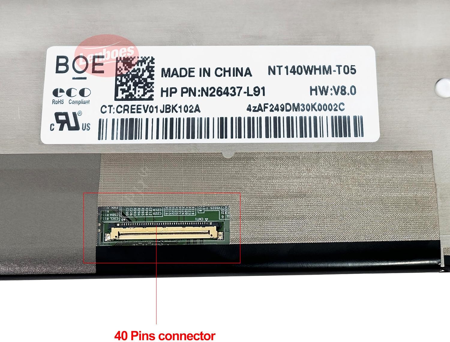 14'' HD 1366x768 40 Pins Laptop Oncell Touch LCD Screen Panel Digitizer LED Display Replacement for HP Fortis 14 G11 Chromebook NT140WHM-T05 (HD Touch Screen)