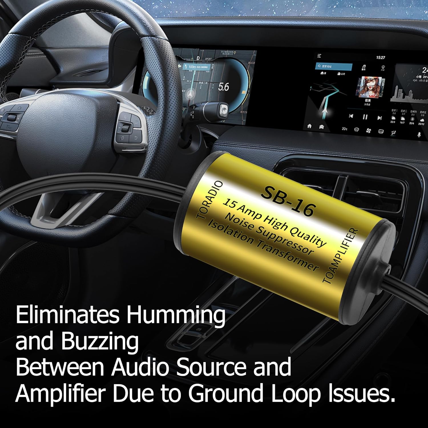 YAODHAOD Ground Loop Isolator, Amplifier Noise Filter for Car Audio & Home Stereo,Feedback Loop Isolator,Stereo Noise Suppressor Reducer Alternator