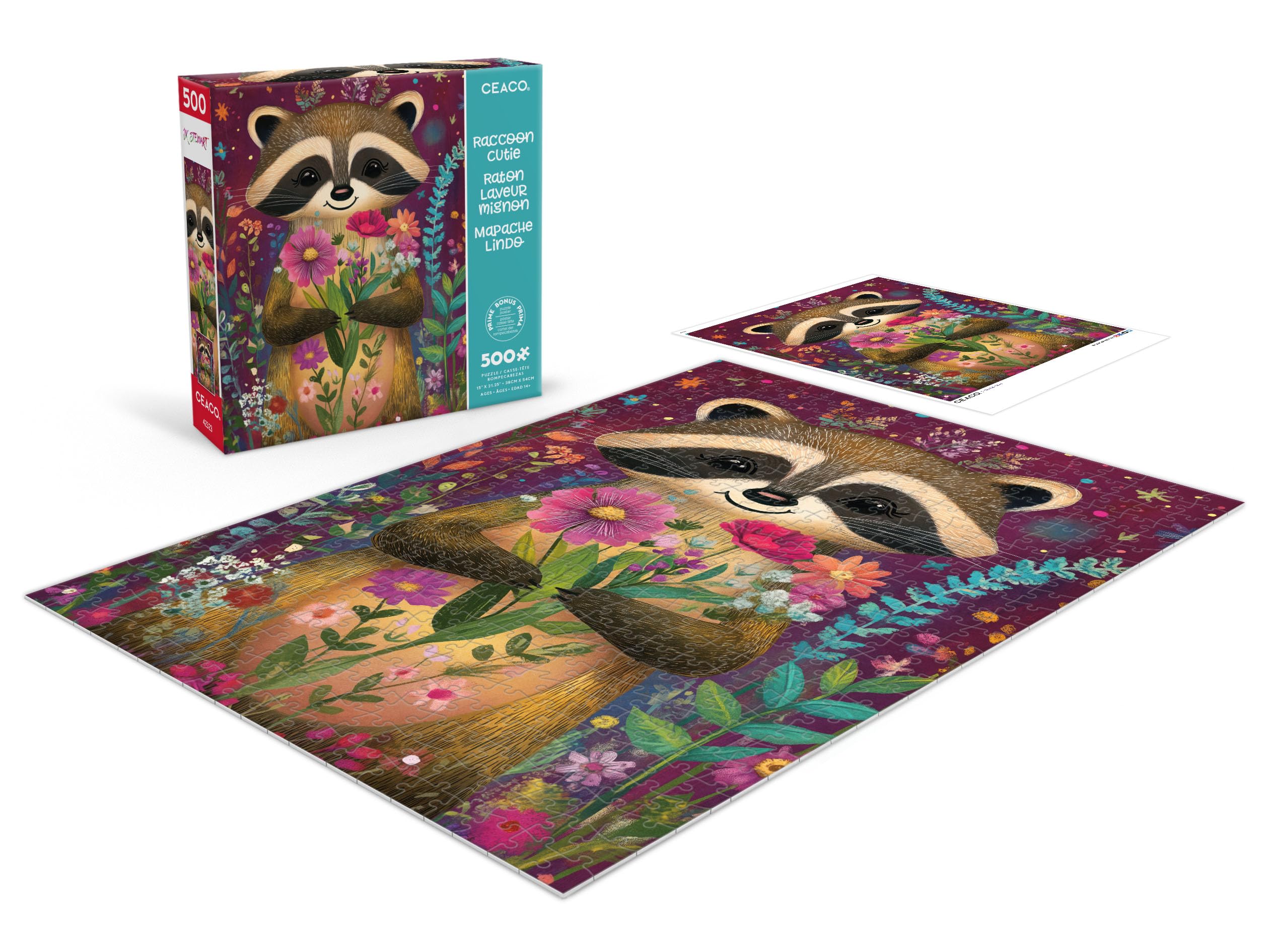 Amazon.com: Ceaco - JK Stewart - Raccoon Cutie - 500 Piece Jigsaw