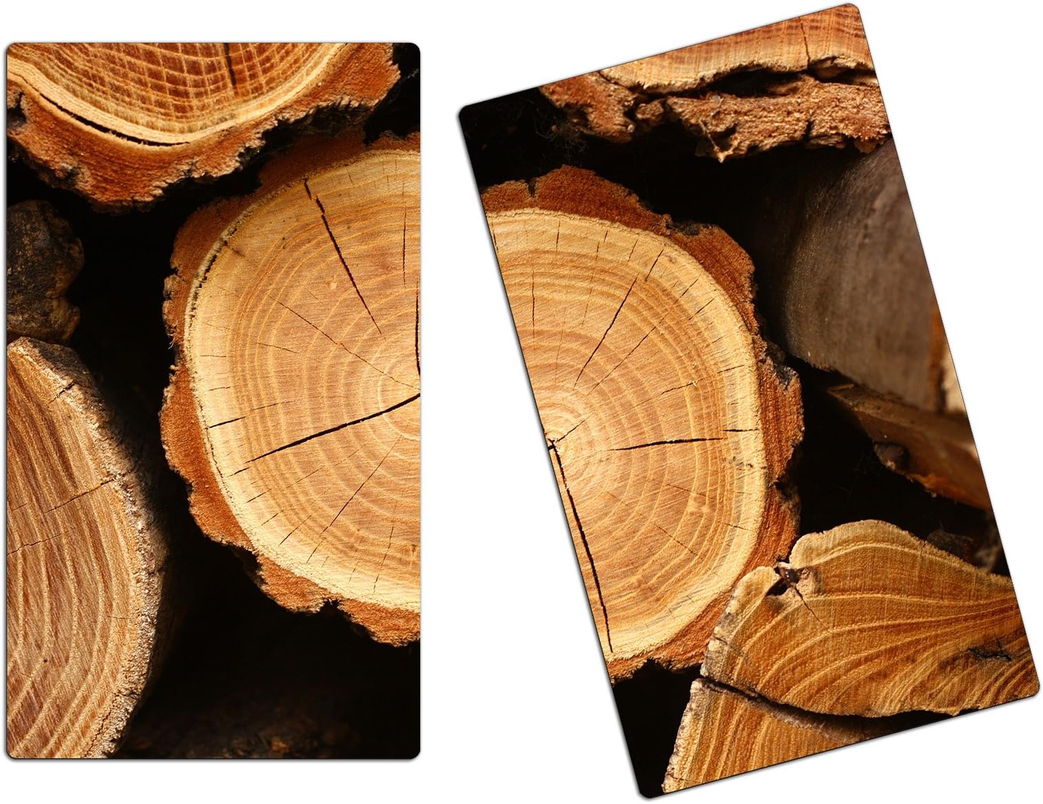 Hob Cover, Glass Cutting Board, Splash Guard, Kitchen Gadgets! HA40580906 Log Trunks Tree Trunk / 2 Panels kit! (2X 30 x 52 cm / 2X ca. 11,8 x 20,5 inches)