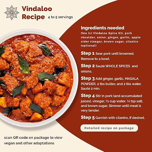 Miniatura 5 de Variedad de curry de carne (paquete de 3)  Kheema, Rogan Josh & Vindaloo Masala y kit de especias enteras  Auténtica mezcla de condimentos indios