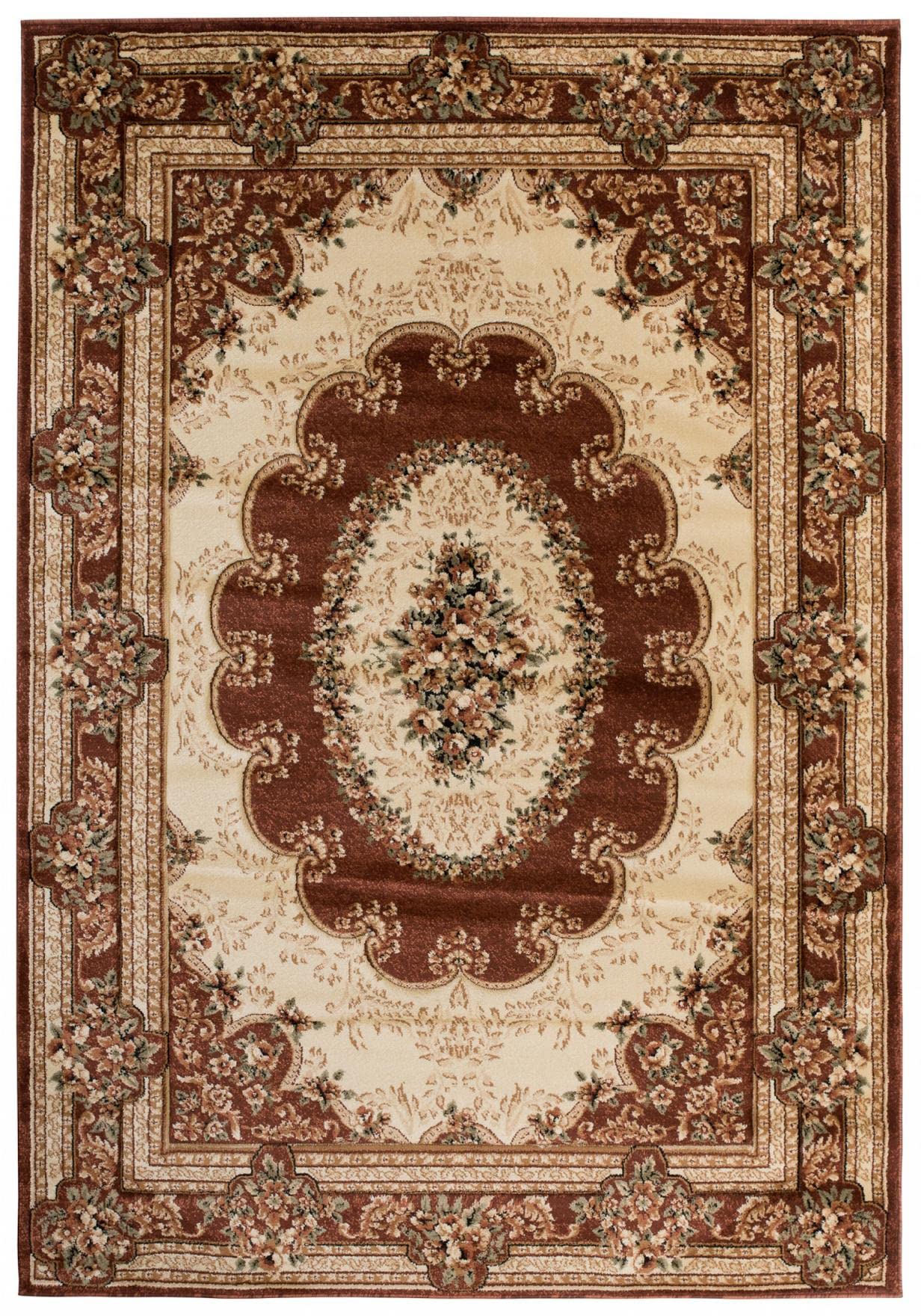 Mazovia Tappeto Salotto Moderno Pelo Corto - Tappeti Moderni Soggiorno - Tappeti Camera da Letto - Tappeti Salotto Grandi Dimesnioni - Motivo Orientale - Marrone - 120x170 cm
