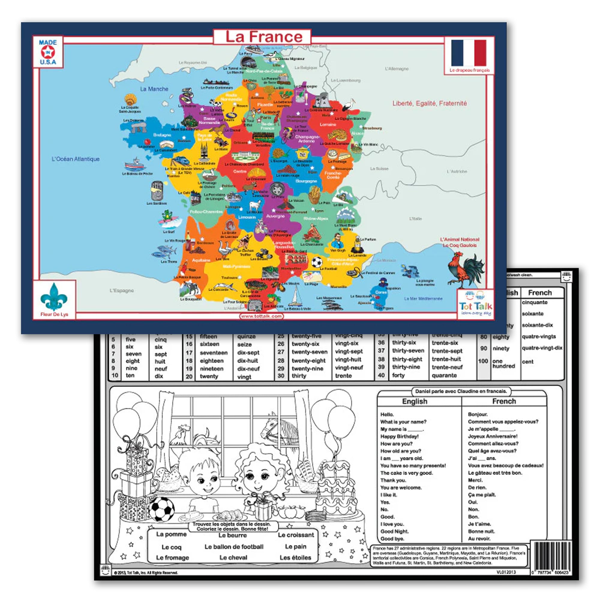 Tot Talk France Geography Placemat — image 1