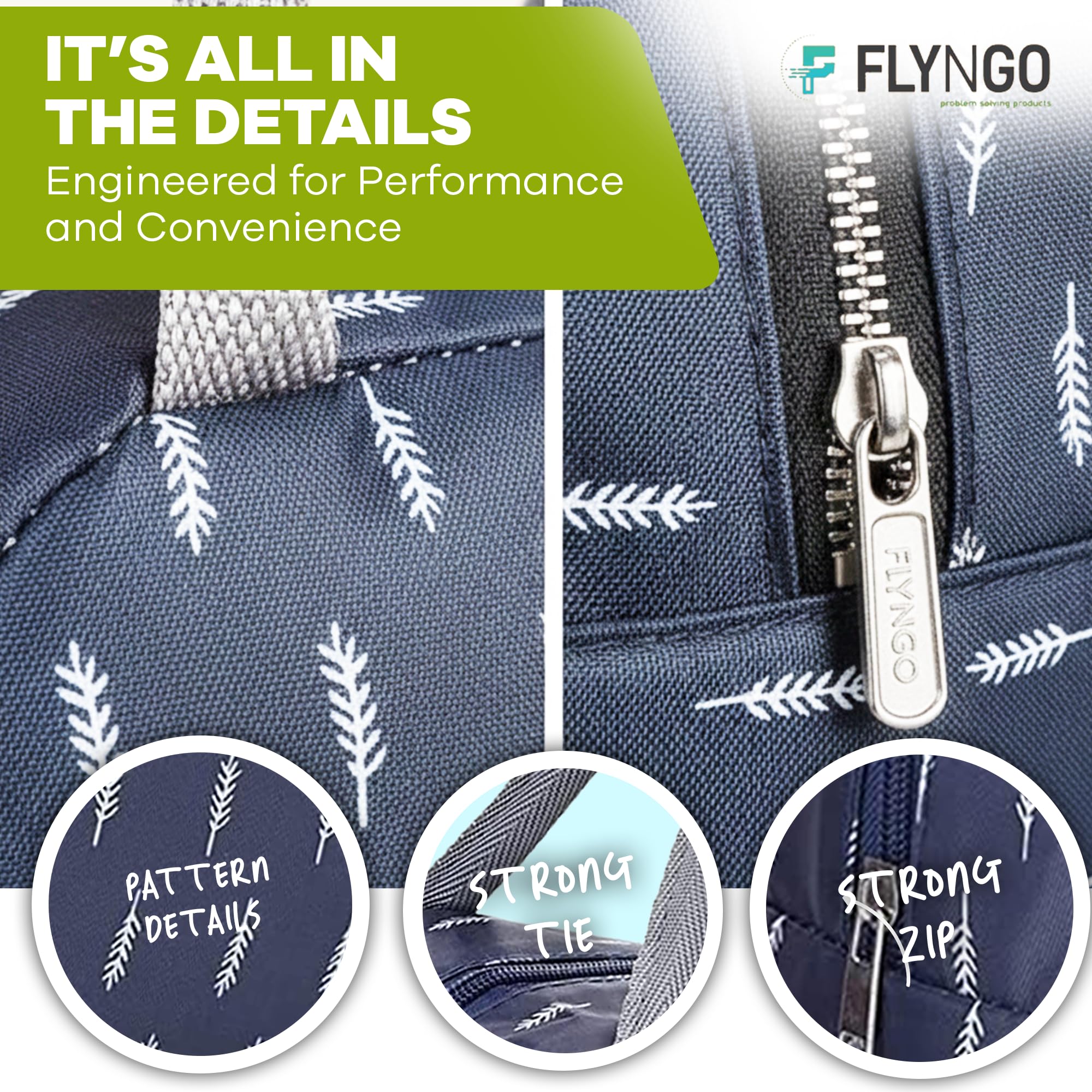 FLYNGO Large Insulated Lunch Bag for Office, School, Men, Women, Tiffin Pouch Bag, Hot & Cold Lunch Box Bags for Boys, and Girls 3