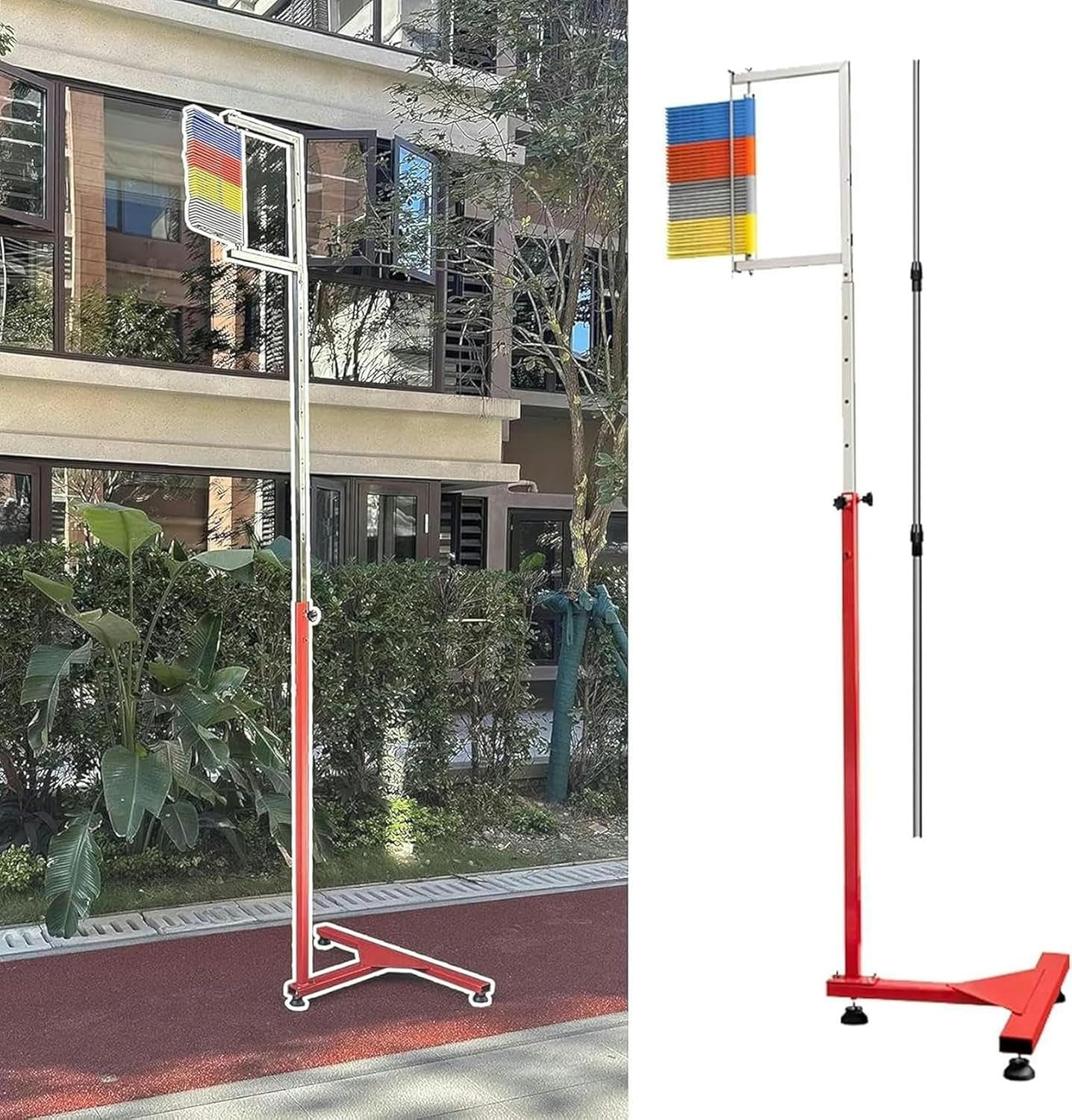 FLTRGO Outdoor Vertical Jump Tester Pole, Adjustable Height Heavy Duty Gym Vertical Jump Trainer, Kid Youth Adult Basketball Training Equipment