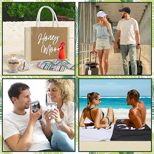 Miniatura 7 de Rtteri Juego de regalo de boda de 14 piezas para pareja: regalos de luna de miel Mr & Mrs incluyen toallas de boda, vaso de vino de 20 onzas,