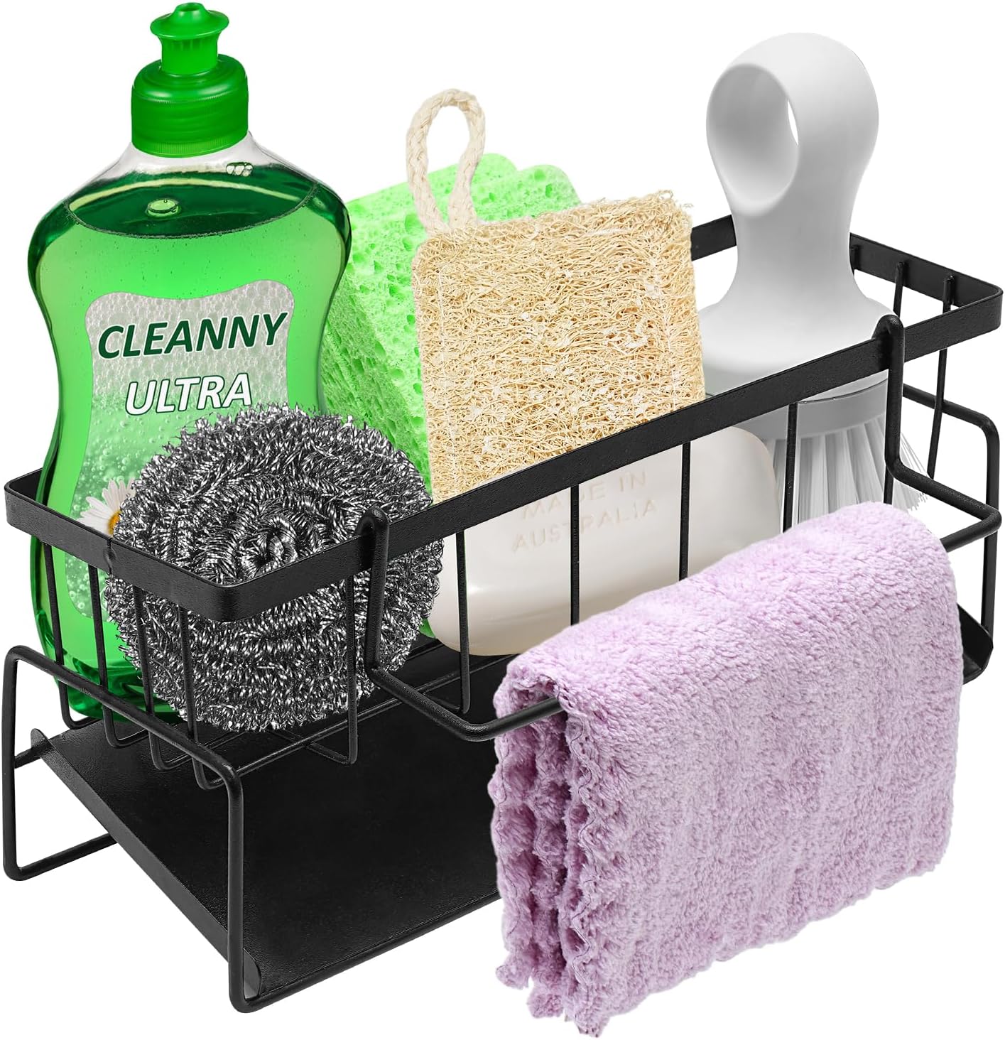 MXY Sponge Holder For Sink - Adjustable Faucet Side Caddy For Kitchen And Bathroom - View #8