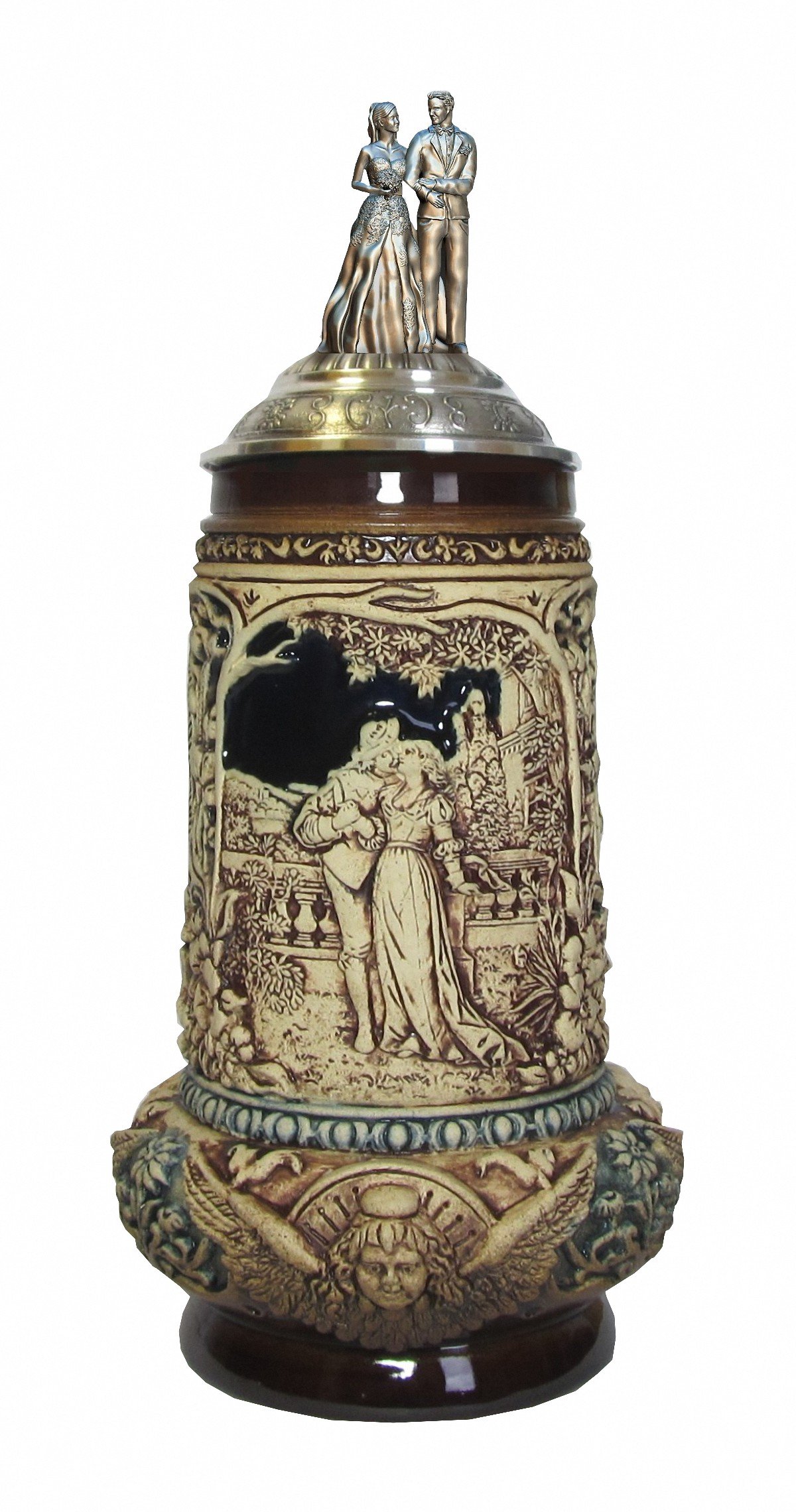 Chope de bière allemande KING marron 0,5L pour garder la fraîcheur