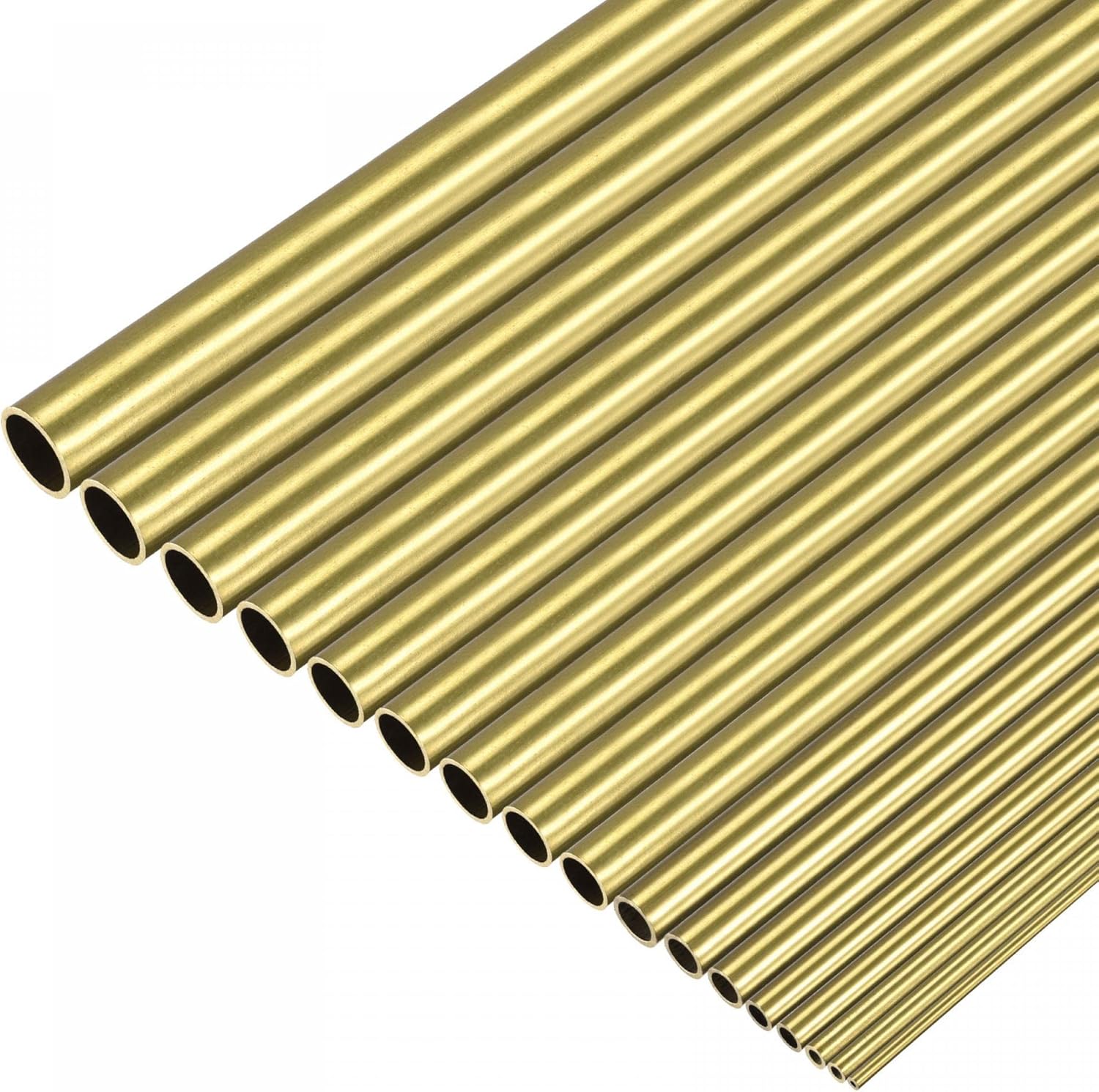 uxcell Brass Tube 2mm-10mm OD 0.5mm Wall Thickness 300mm Length Tubing Set, Pack of 16