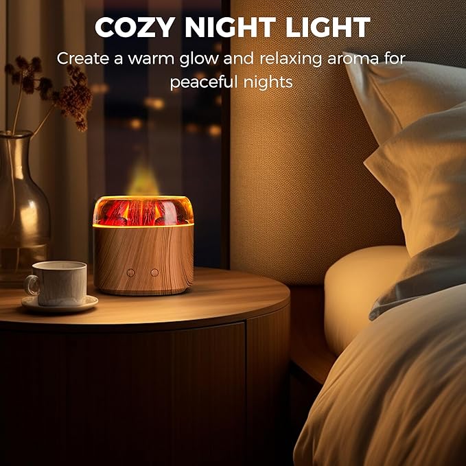 Difusor de Aromas Mini Bonfire, Nebulizador de Niebla Fría con Luz LED Cálida miniatura 6