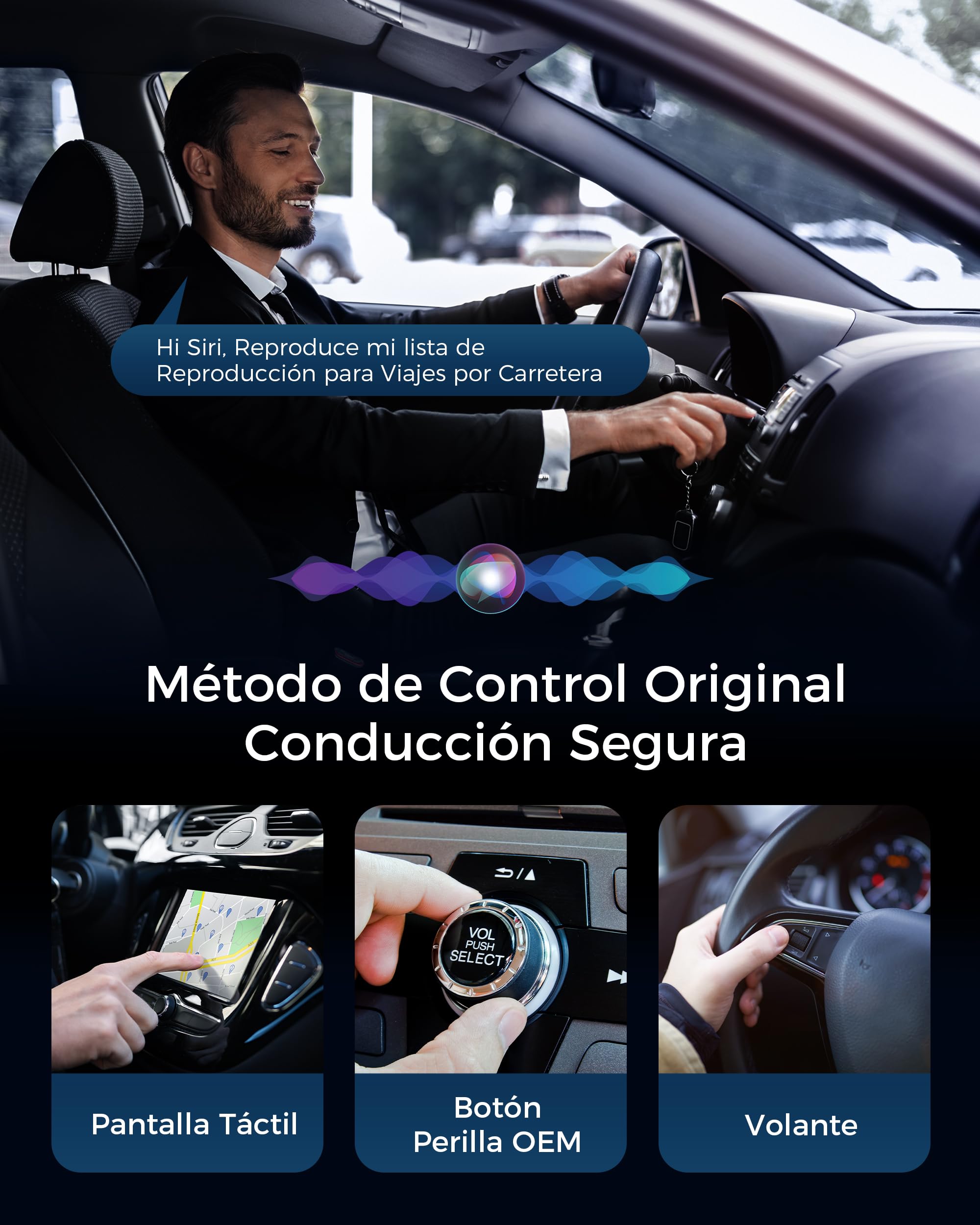 Adaptador CarPlay Inalámbrico, Bluetooth V5.3 Conexión Estable, 5.8GHz WiFi de Alta Velocidad, USB A/C, Convierte Coches con CarPlay por Cable en Inalámbrica, para Apple iPhone iOS 10+