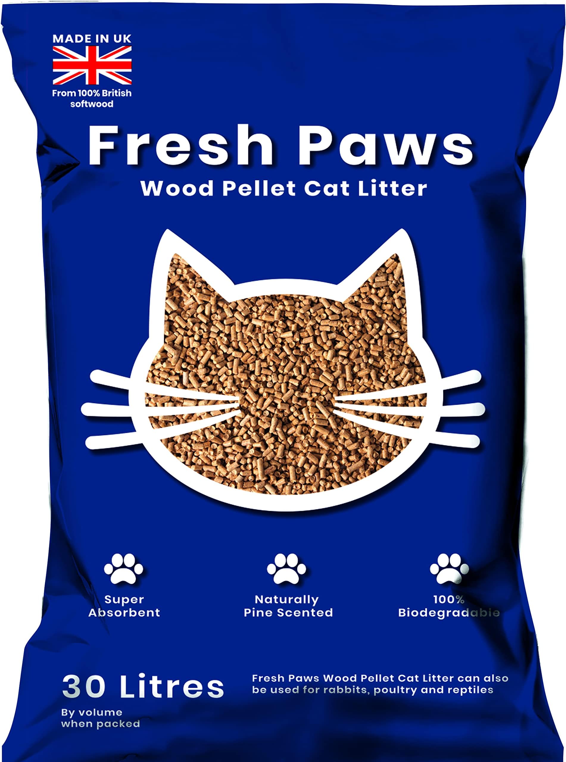 Fresh Paws Premium Wood Pellet Cat Litter, 30 L Amazon.co.uk Pet
