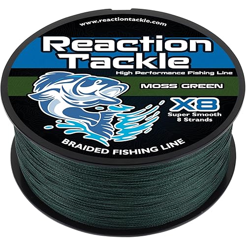 Reaction Tackle Braided Fishing Line - Pro Grade Power Performance for Saltwater or Freshwater Fish - Colored Fishing Line Braid for Extra Visibility