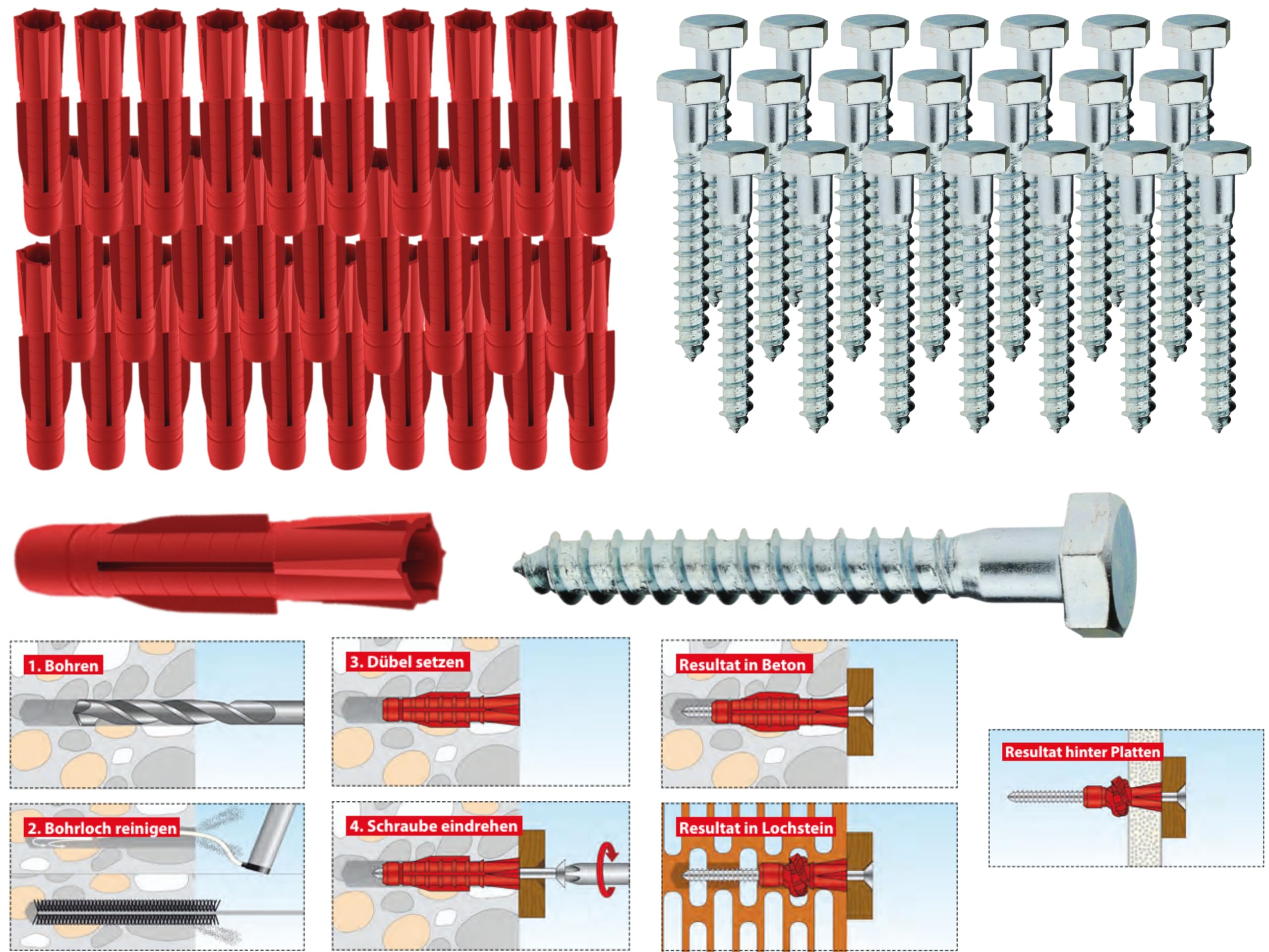TOX TRI Allzweckdübel Set mit Torx Schrauben und Bit, Universal Dübel (TRI 12 x 71mm, 100.0, Stück)