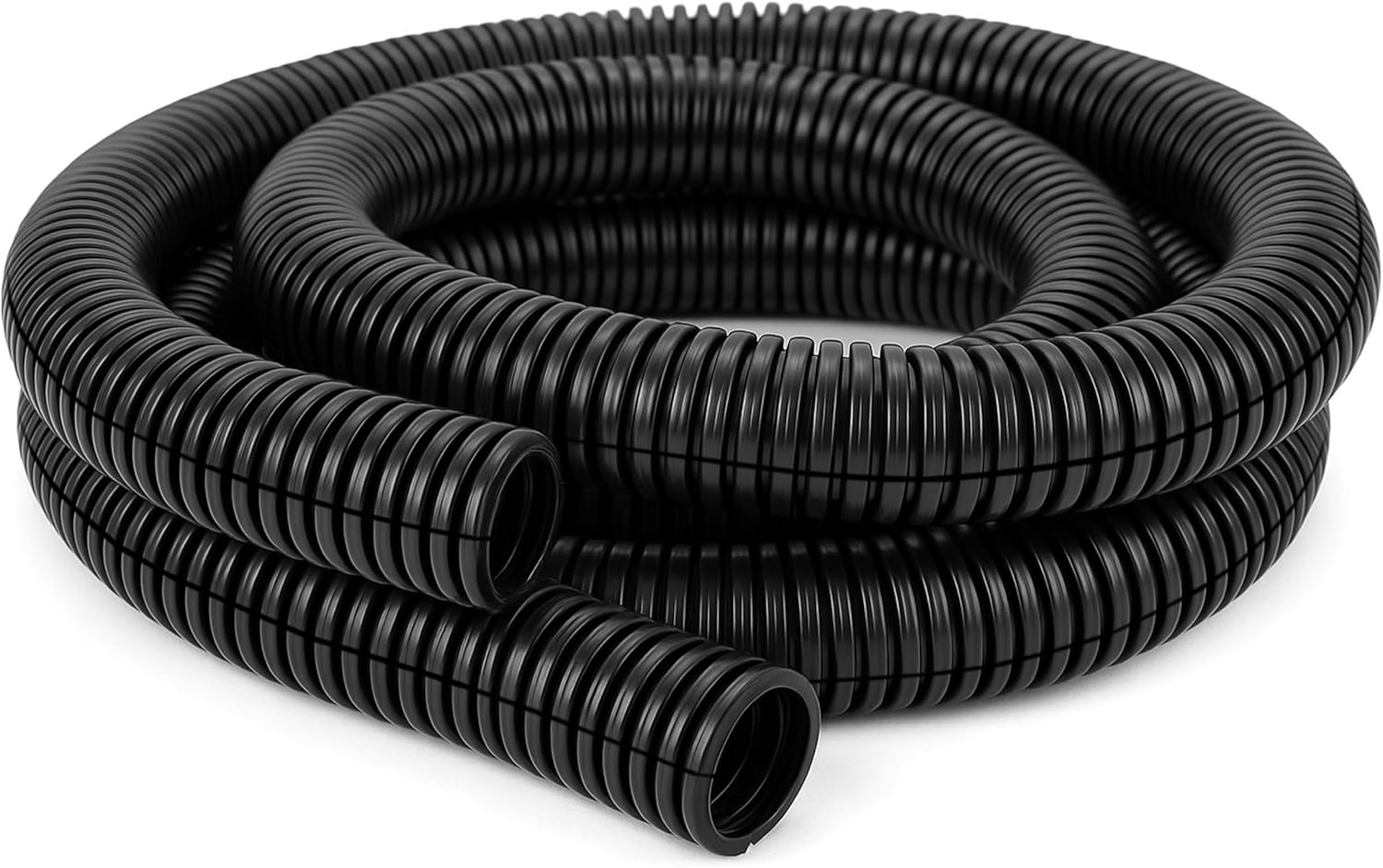 Electriduct 2" Flame Retardant Wire Loom Polypropylene Split Tubing Corrugated Conduit (48mm ID) - 10 Feet - Black