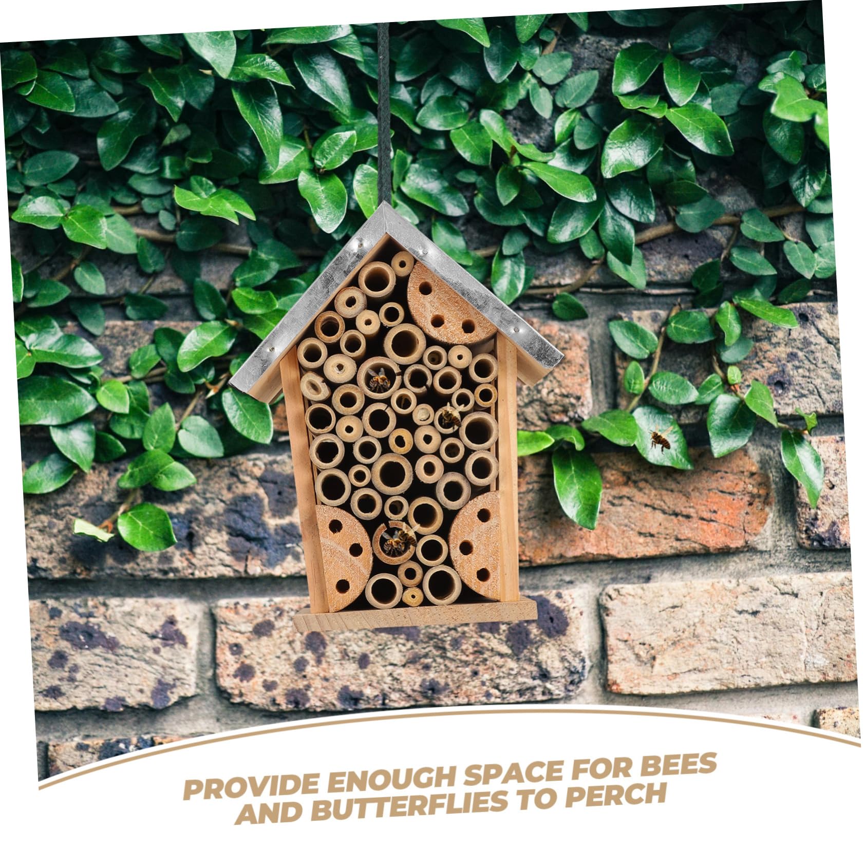 BESPORTBLE Hängendes Insektenhaus und Eisen für Garten und Balkon Dekorativ Multifunktional für Bienen und Schmetterlinge
