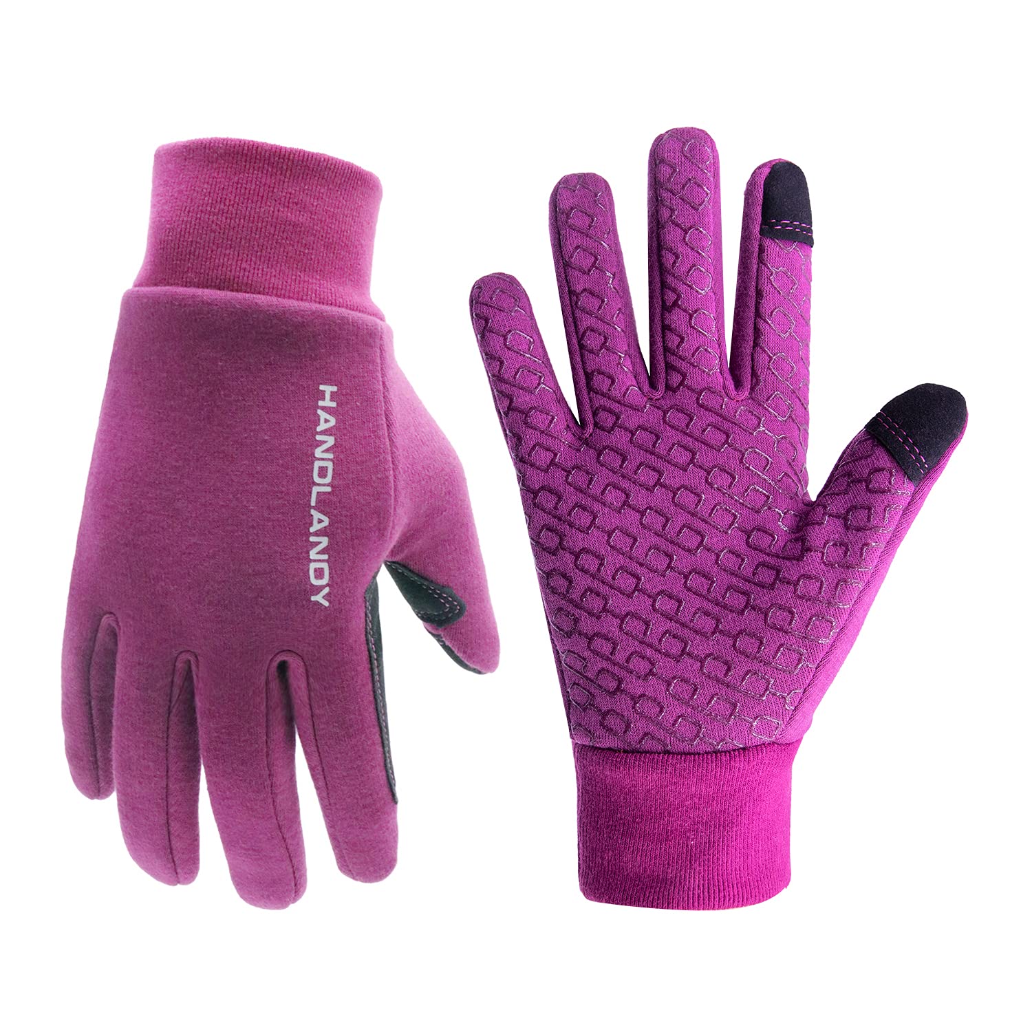 HANDLANDY Lightweight Running Gloves for Women &amp; Men, Touchscreen Gloves with Fleece Lining &amp; Anti-Slip Grip for Cycling, Biking, Commuting &amp; as a Ski Glove Liner