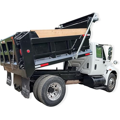 Electric 4-Spring System with Tarp. Aluminum Arms, from Kym Industries for Dump Trucks/Trailers with beds up to 24' and 110" Wide. (Black Mesh 7' x 18')