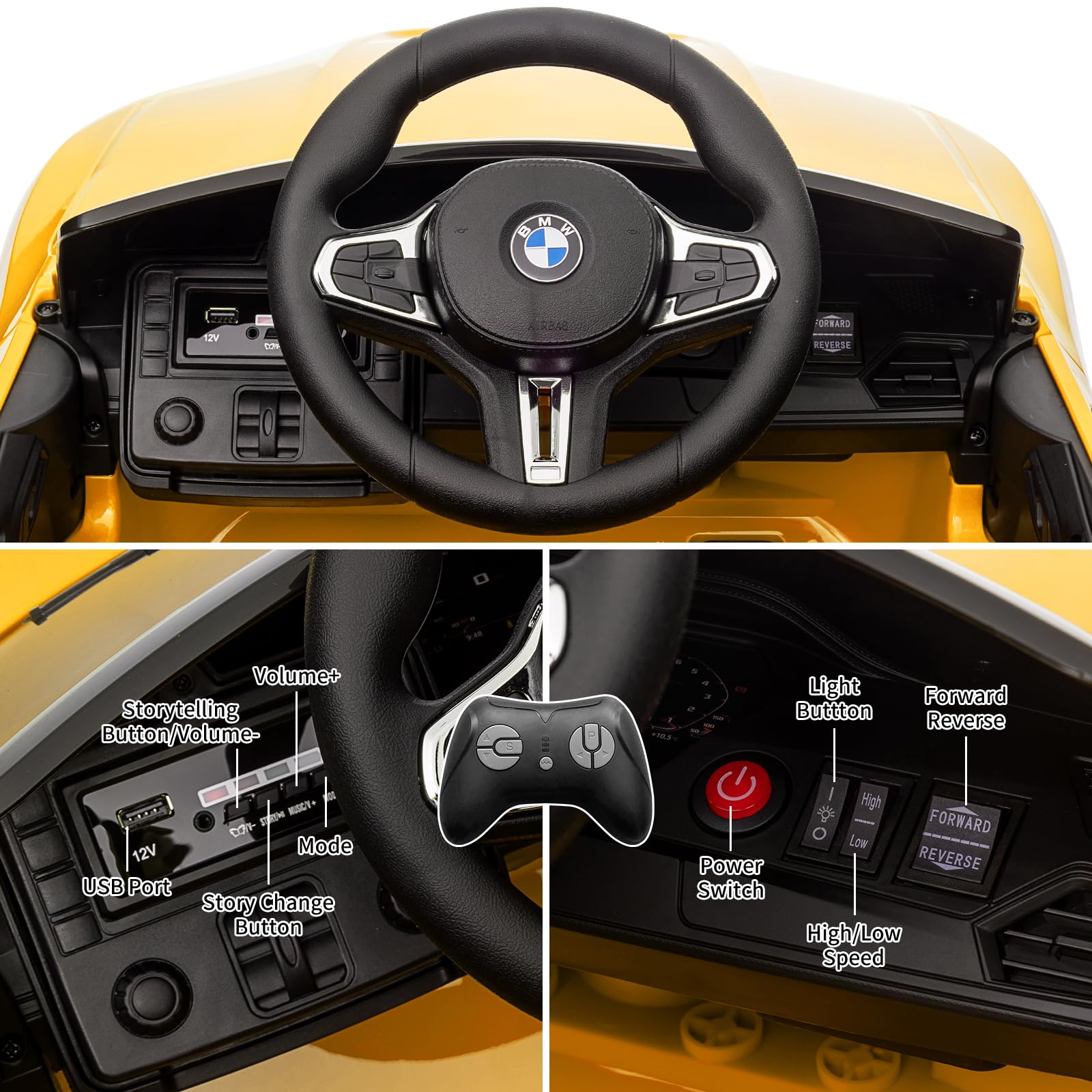 Amazon.co.jp: RC付き12V 電動ライドオンカー BMW M4 幼児用電気