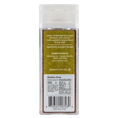 Miniatura 2 de Artisan Salt Company Salish Sal marina ahumada de madera de aliso, grano fino, tarro agitador, 6 onzas