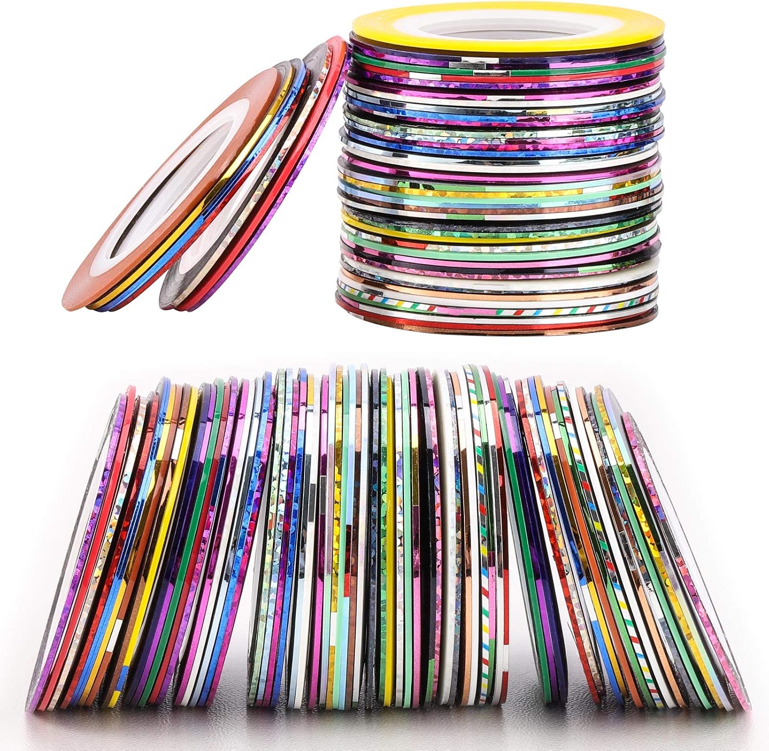 120 Rolls Nail Striping Tape Line Nail Art Decoration Sticker for DIY Nail Tip (40 Colors)