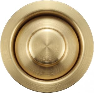 LQS Kitchen Sink Garbage Disposal Flange and Sink Stopper, fit 3-1/2 Inch Standard Sink Drain Hole Color Golden