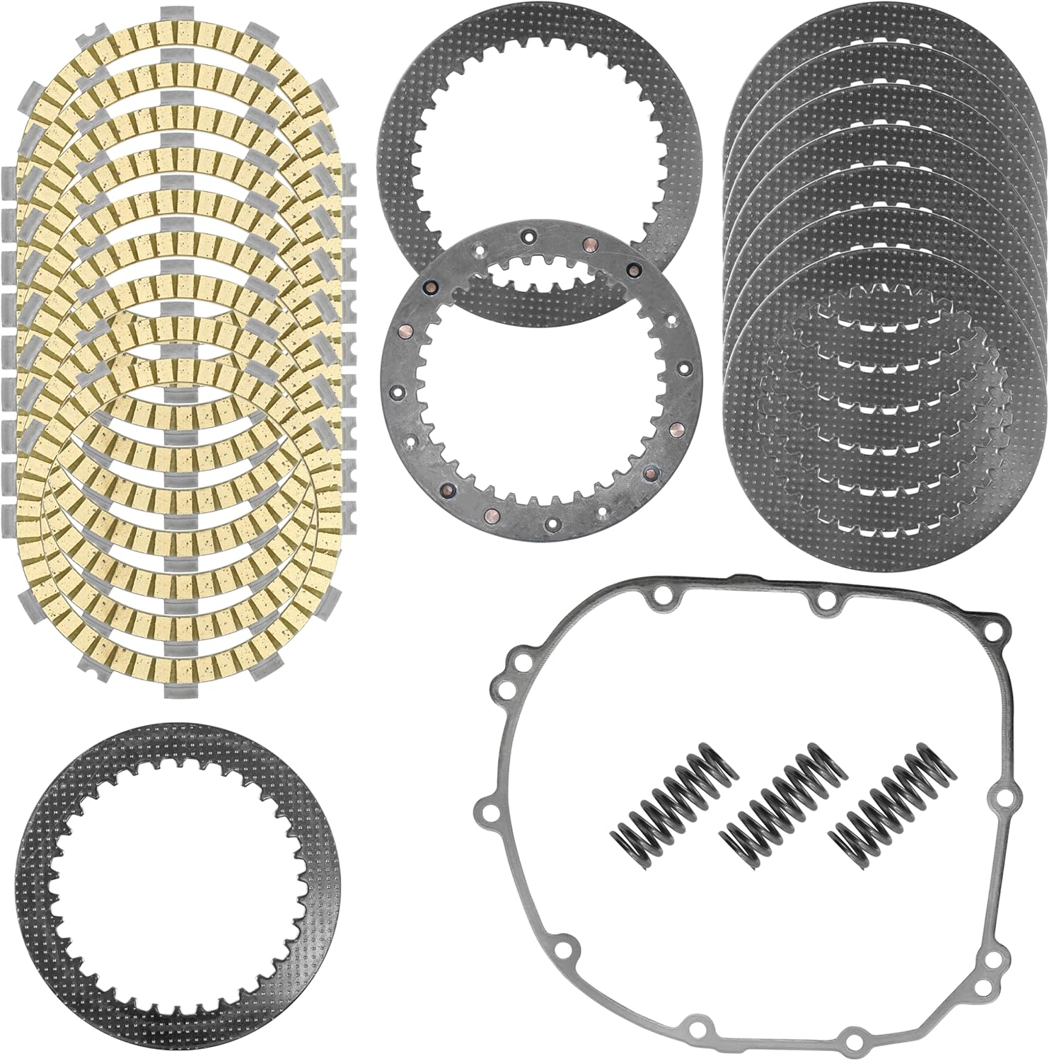 Caltric Clutch Friction Plates Kit Compatible with Kawasaki Z1000 ZR1000 ABS 2016 / Ninja 1000 1000SX ZX1000 2016-2023