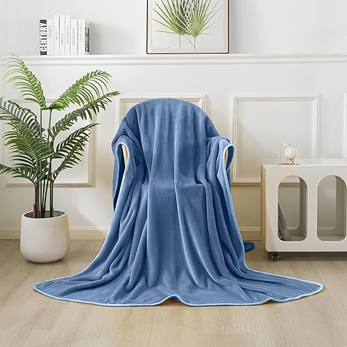 Vista 275 de Hozy - Cobija de forro polar para cama de 330GSM, suave, tela cepillada, muy cálida, para el sofá Gris ceniza