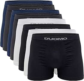 Kit 8 Cuecas Boxer Duomo Sem Costura Algodão Microfibra Masculina Box