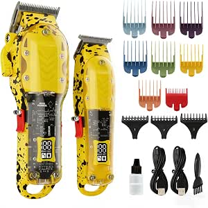 Professional Hair Clippers for Women, Cordless Barber Kit with LED Display and 8 Fade Taper Combs