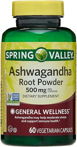 IKJ Polvo de raíz de Ashwagandha General Wellness Suplemento dietético cápsulas vegetarianas, 500 mg, 60 unidades