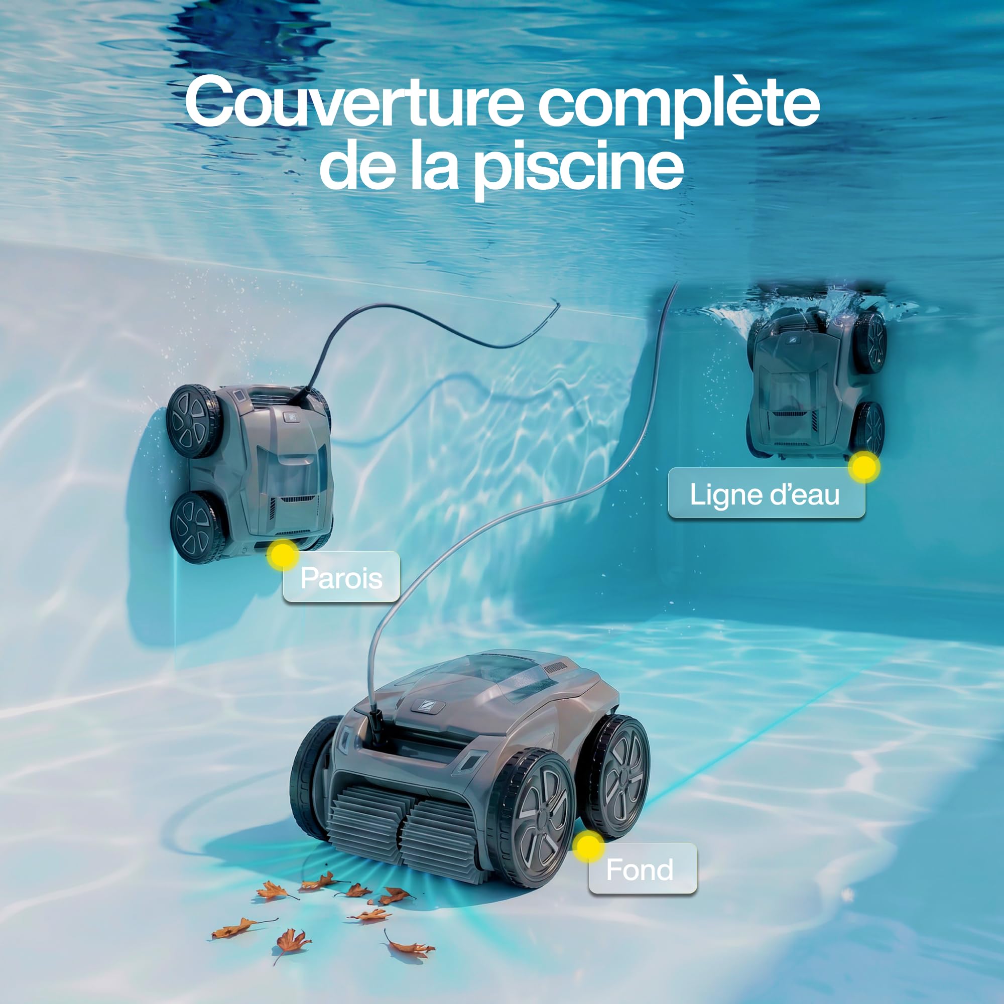 Zodiac Alpha 6600. Robot Nettoyeur de Fond avec Câble. App. Piscines jusqu'à 105m²