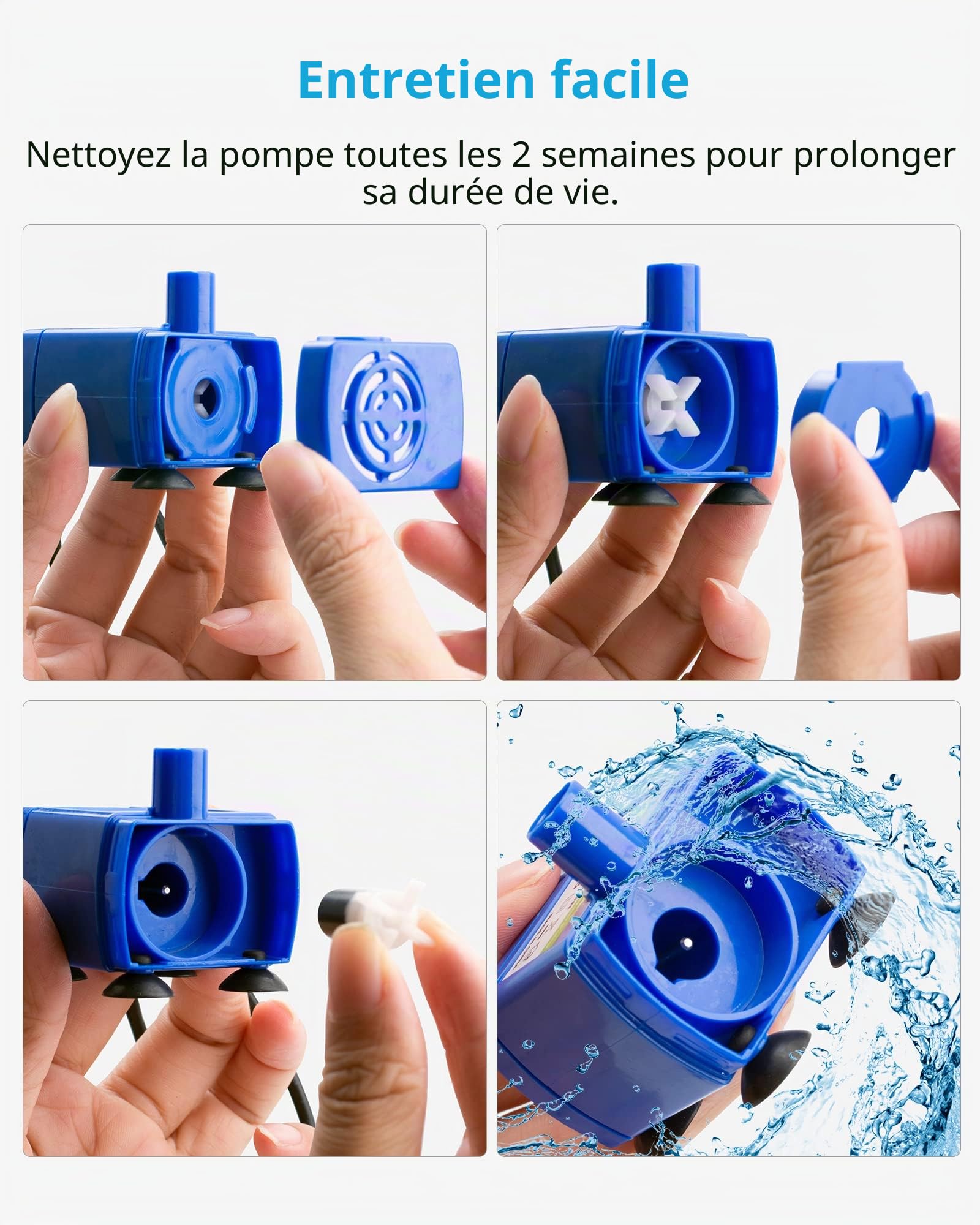 NICREW Pompe de Fontaine à Chat Chien, Pompe à Eau Submersible