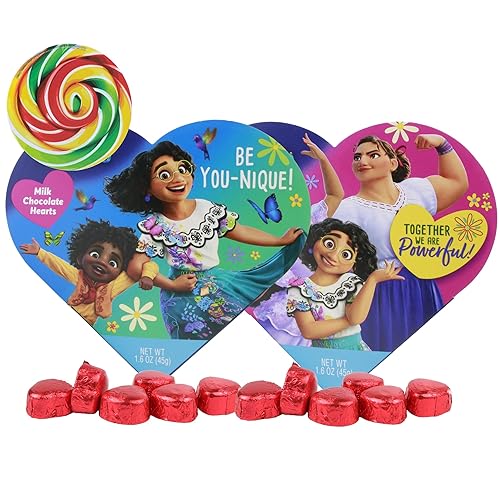 Miniatura 1 de Cajas de corazón temáticas de San Valentín Encanto rellenas de chocolates con leche envueltos individualmente recuerdos de fiesta o rellenos de