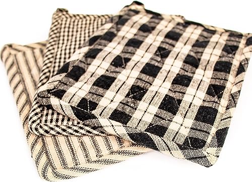 Miniatura 4 de Juego de 3 soportes para ollas - Almohadillas calientes para cocina de 7 x 8.5 pulgadas, color negro antiguo