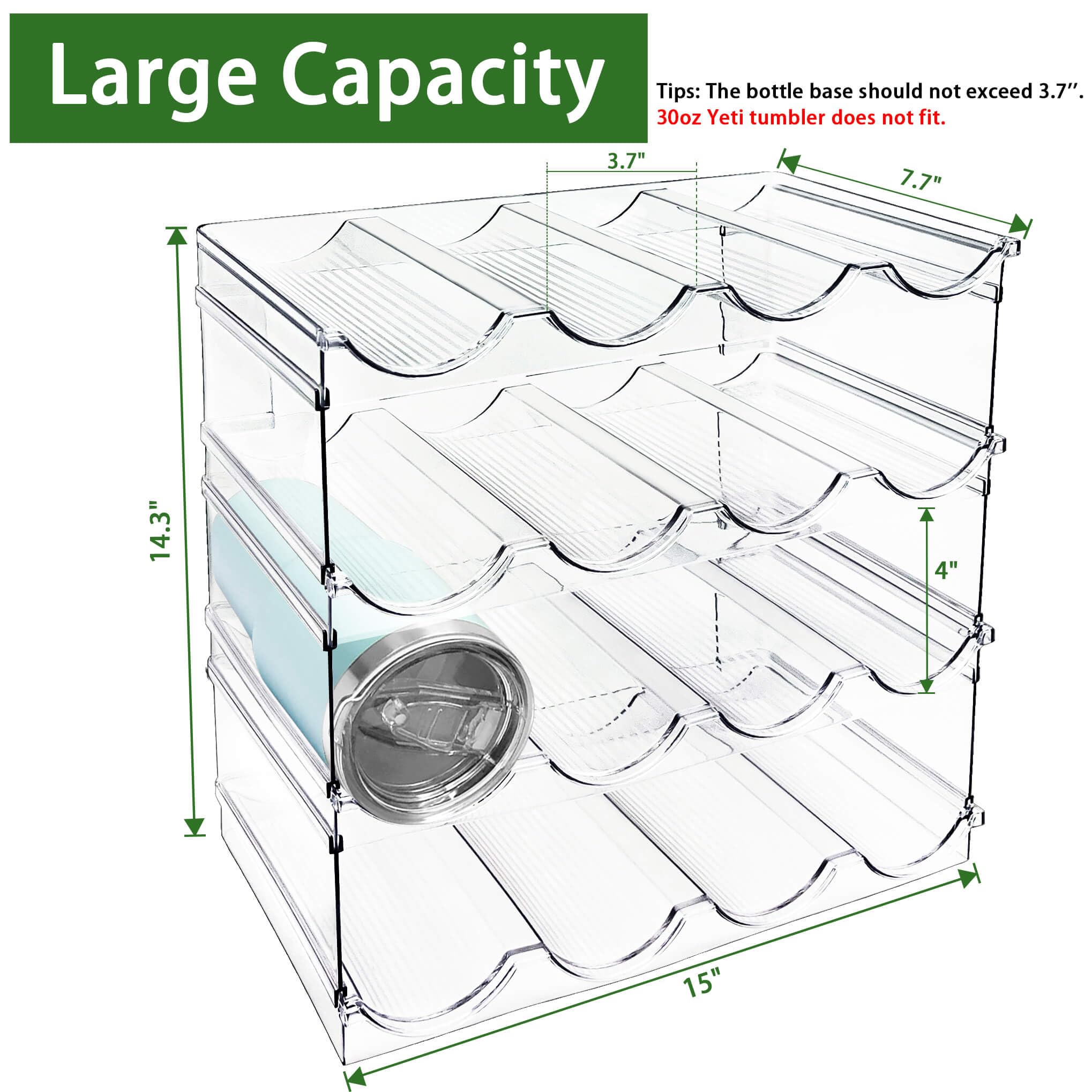 Snapklik.com : 4 Pack Water Bottle Organizer, Stackable Kitchen Home ...