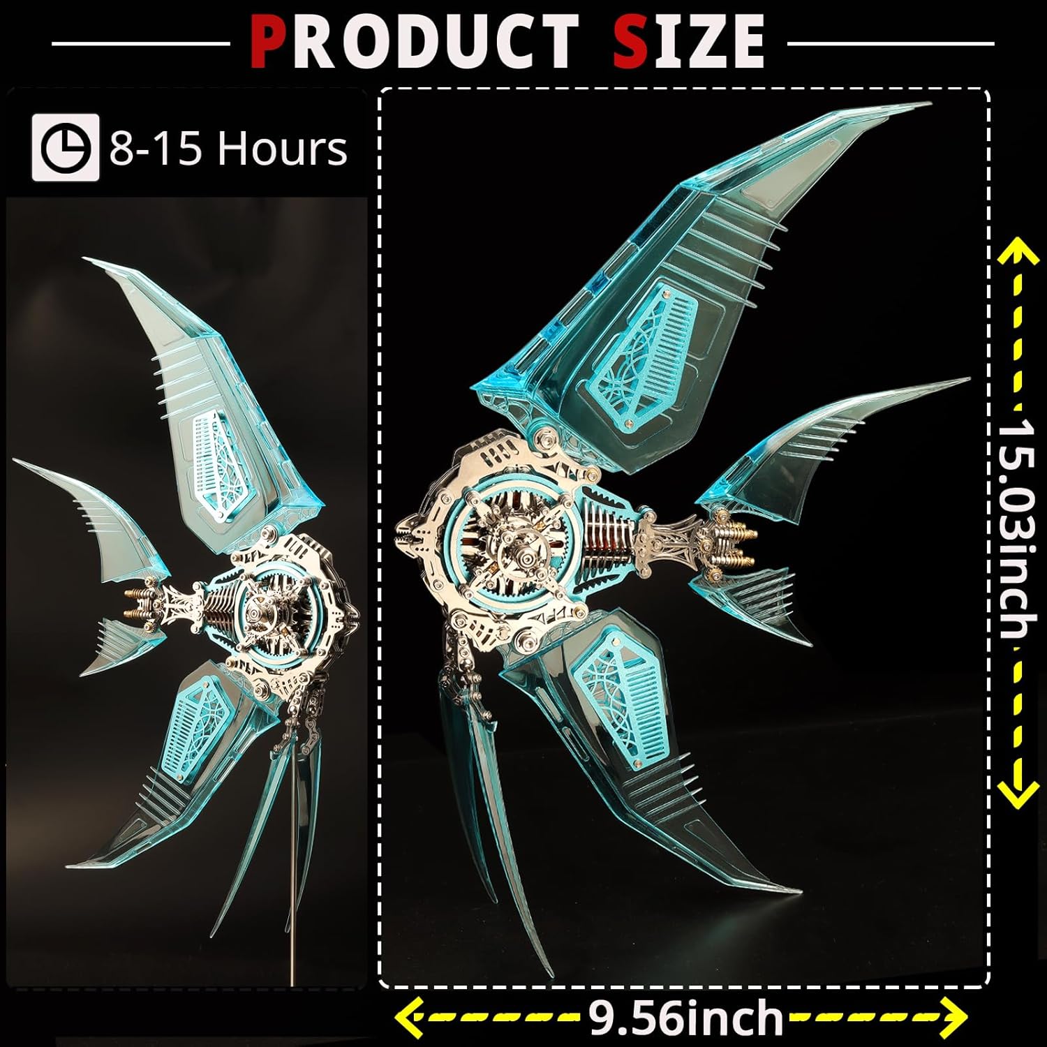 3D Metal Puzzles for Adults, Metal 3D Puzzle DIY Colorful 3D Metal Puzzle 529 Pieces Mechanical Building Kit,3D Metal Model Kits to Build for Birthday Christmas