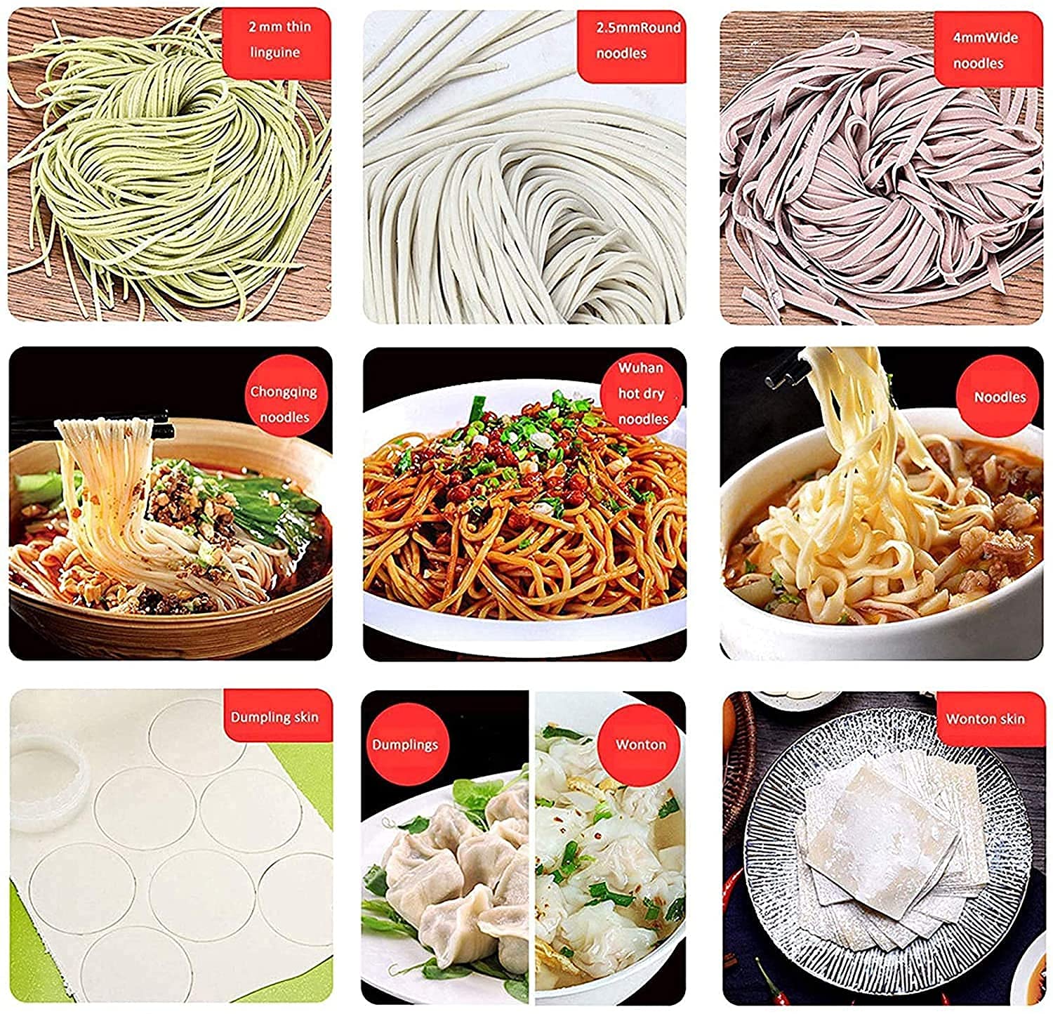 Máquina para Hacer Pasta, Máquina De Prensado Vertical, Cortador De Masa De Acero Inoxidable, Fabricante De Fideos (2 Cuchillos)