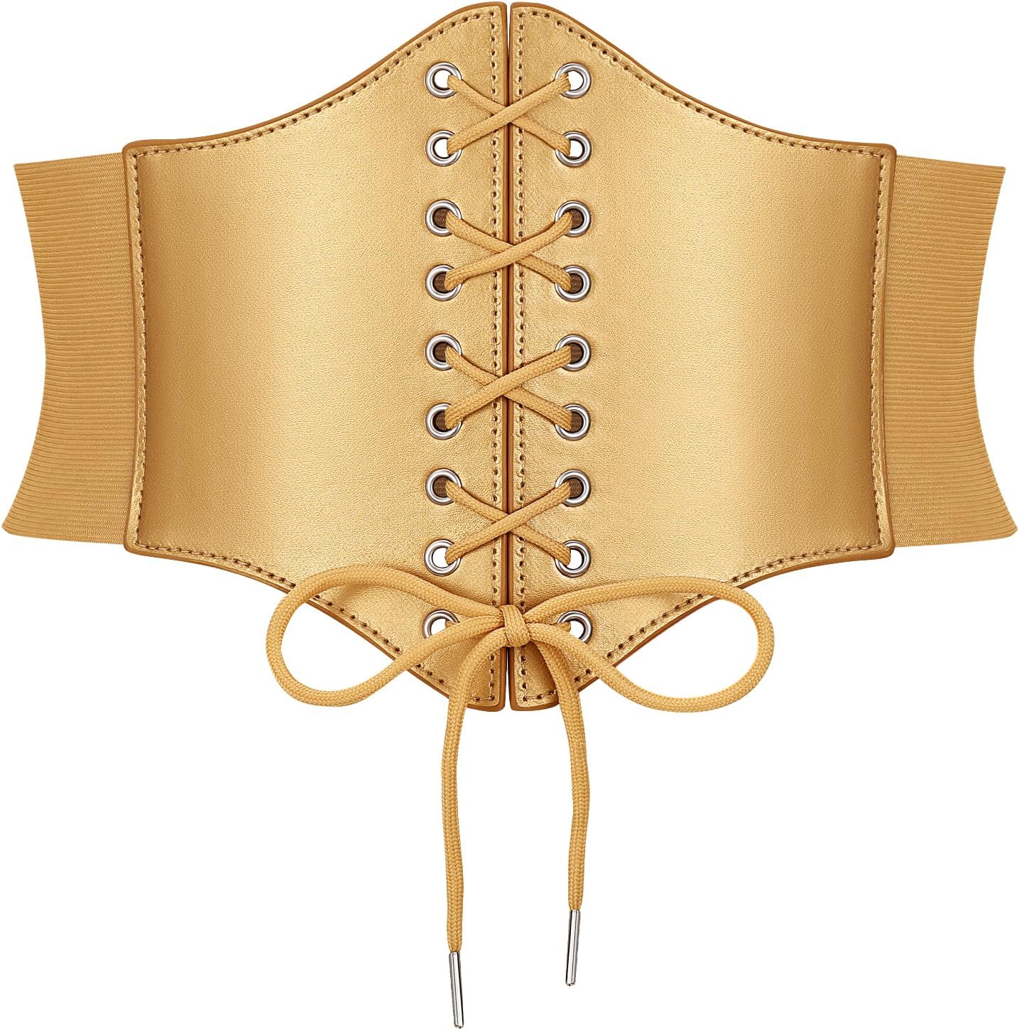 JASGOOD Women’s Elastic Costume Waist Belt Lace-up Tied Waspie Corset Belts for Women