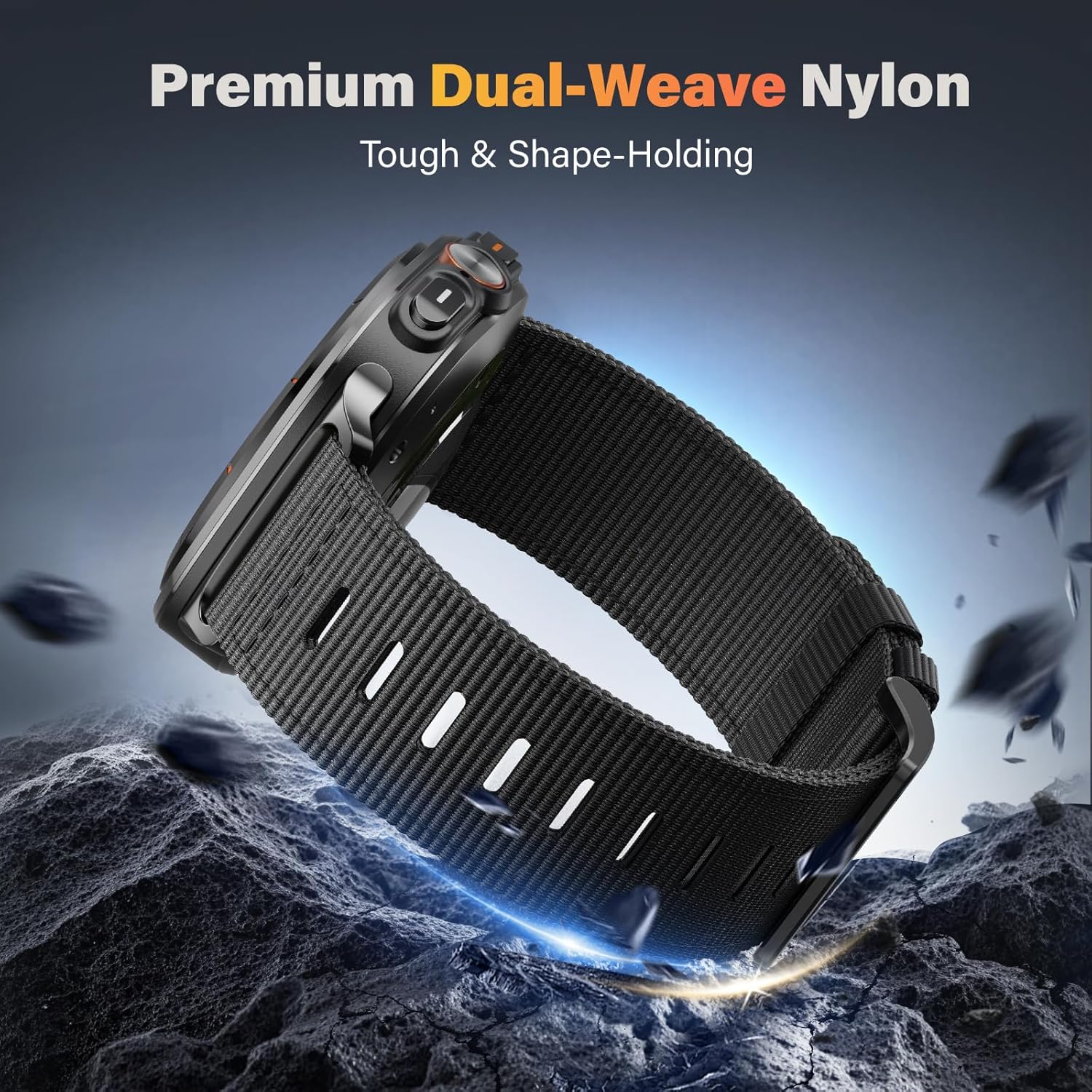 Compatible with Samsung Galaxy Watch Ultra Bands 47mm, Rugged Nylon Band for Galaxy Watch Ultra 47mm(2025/2024), Adjustable Smartwatch Replacement band for Men - Image 6