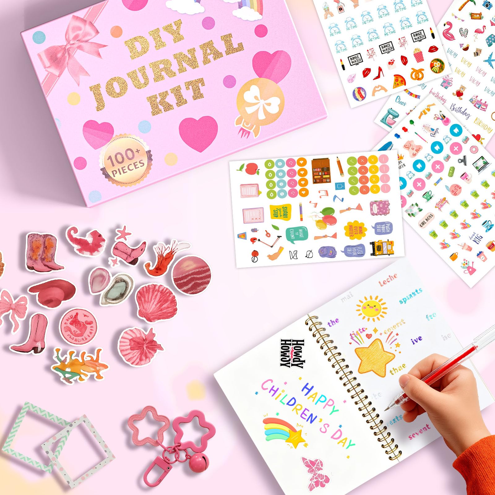 Zestaw do samodzielnego wykonania dziennika dla dziewczynek w wieku 8-14 lat, zestaw do rękodzieła dla nastolatek, pamiętnik, notatnik, scrapbooking, artykuły pa, pomysł na prezent urodzinowy
