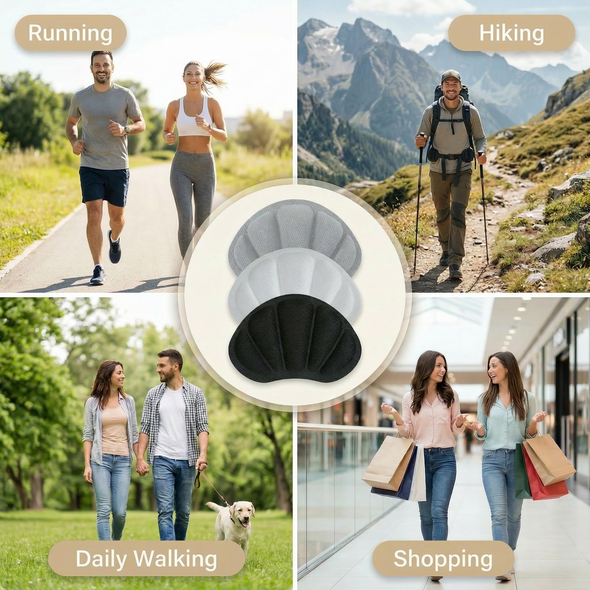 3 pares de almohadillas para talones, taloneras autoadhesivas para zapatos, protector de talón, plantillas antideslizantes contra rozaduras y ampollas