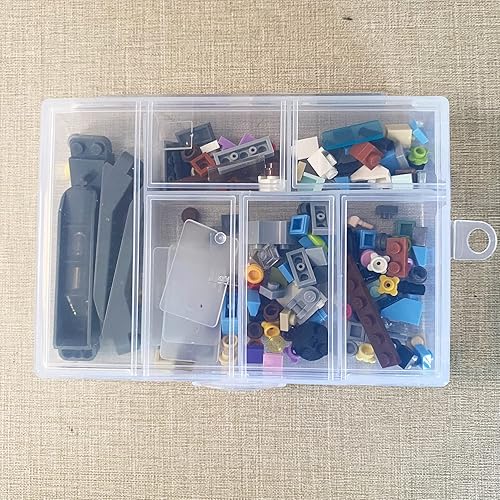 Miniatura 7 de Mini 6 rejillas, paquete de 2 cajas organizadoras de plástico, contenedor de almacenamiento para joyas, aparejos de pesca, aretes, diamantes de