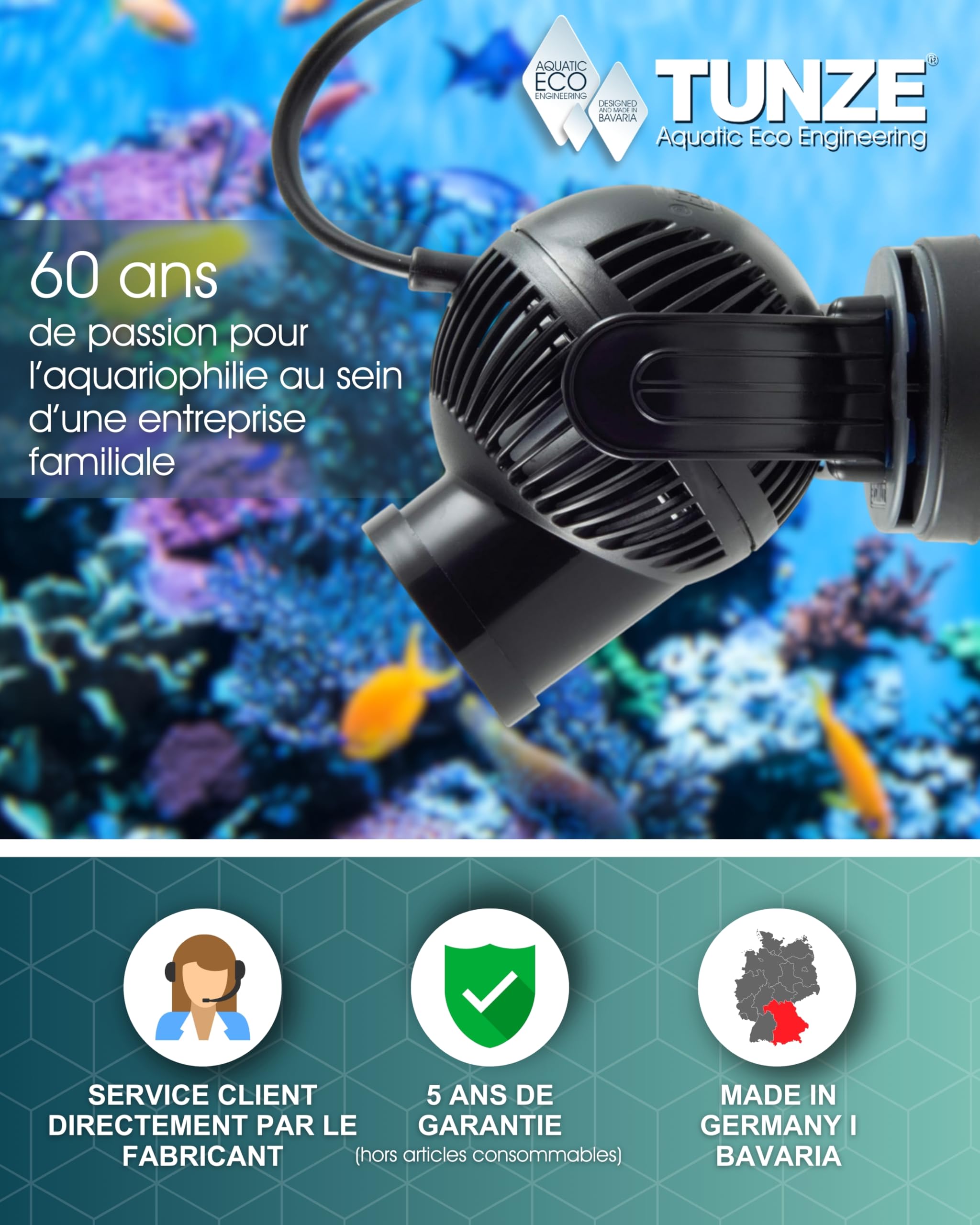 Tunze LED white eco chic I LED-Leuchte für Korallenwachstum I Aquarienleuchte für Süß- & Meerwasseraquarien I inkl. Magnet Holder I Optimal als Unterwasser Pflanzenlicht & Beleuchtung für Becken