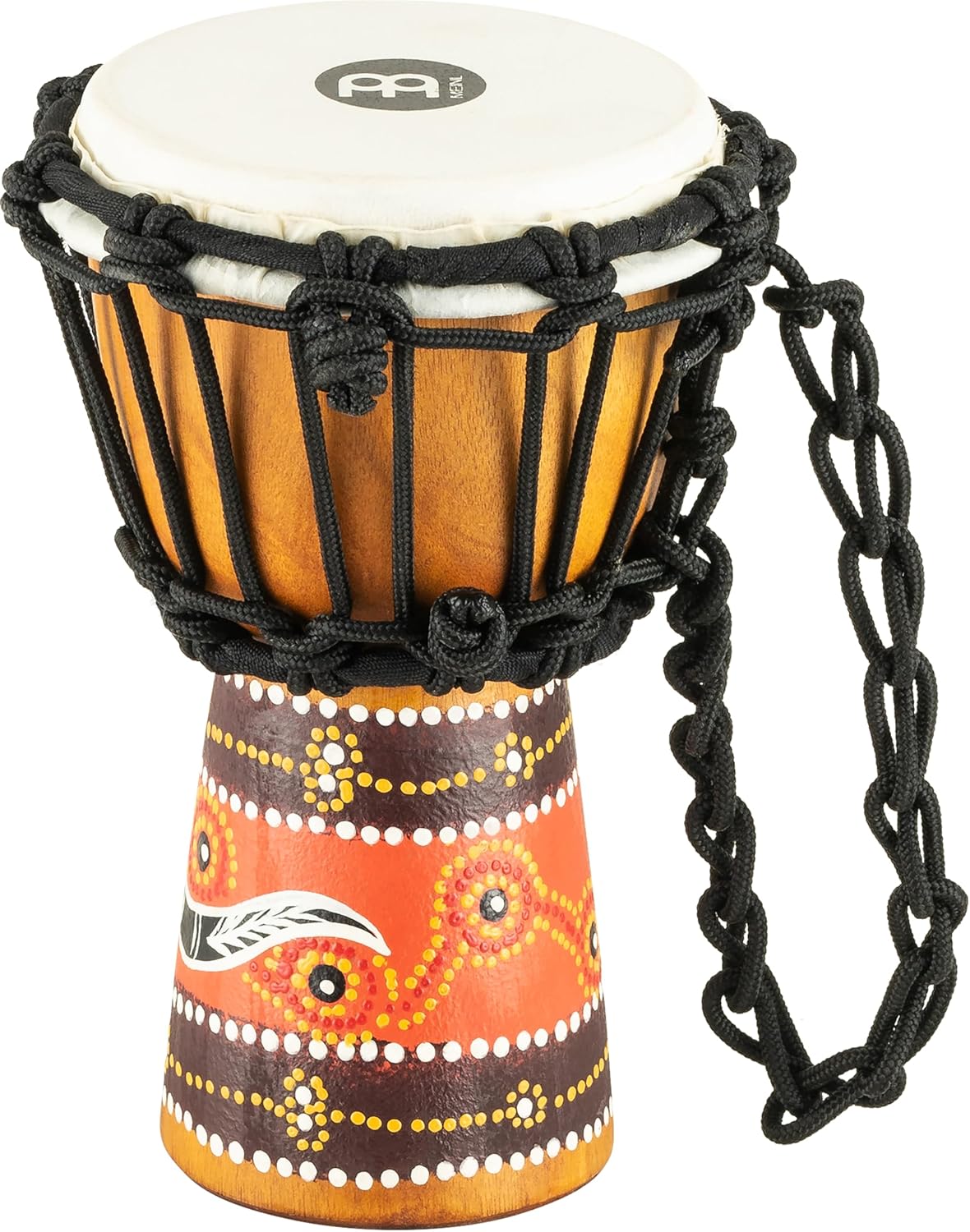 Mini Djembe Hand Drum for Room Decoration — NOT MADE IN CHINA — Hand Painted Mahogany Wood, 2-YEAR WARRANTY