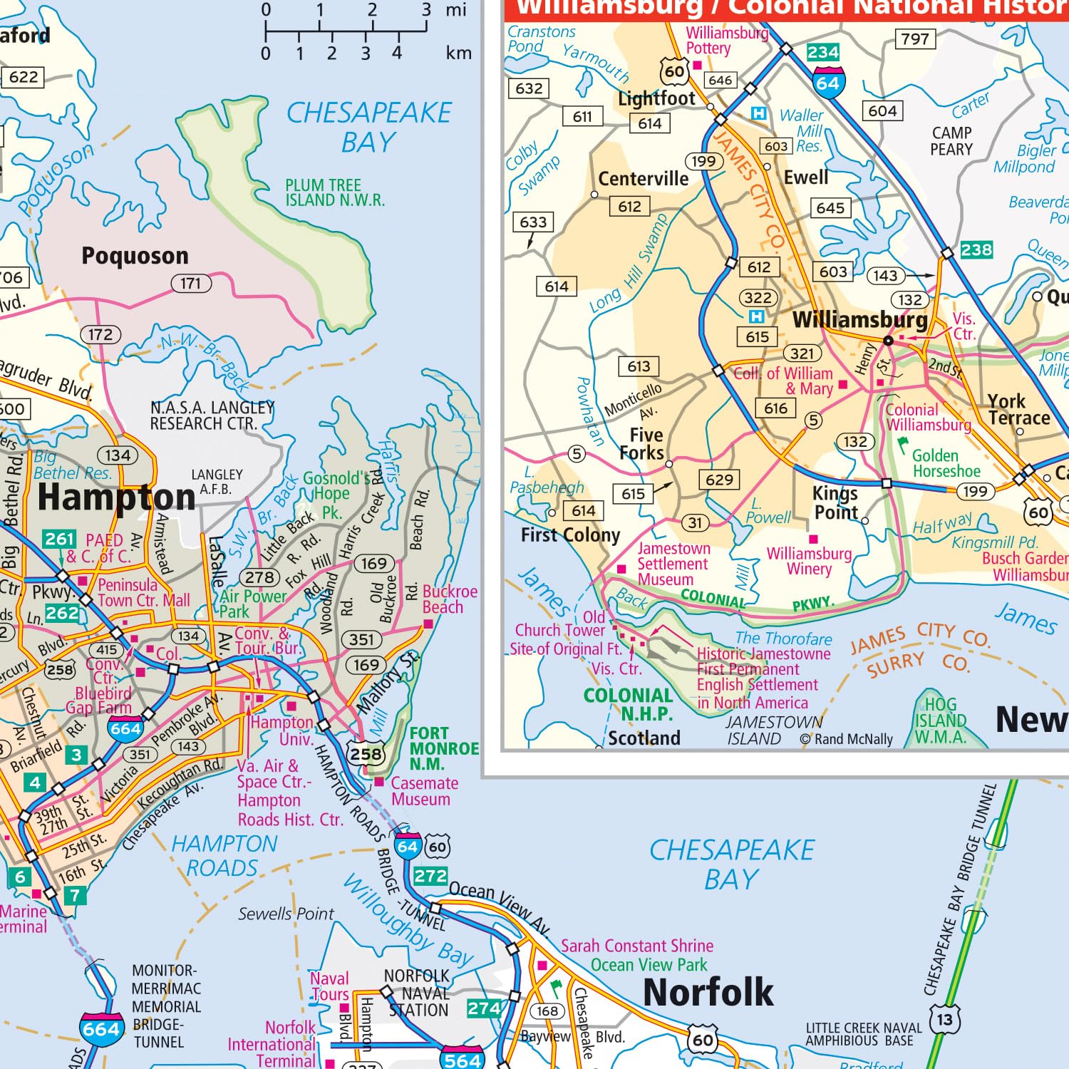 Rand McNally Easy to Fold: Virginia State Laminated Map - Image 6